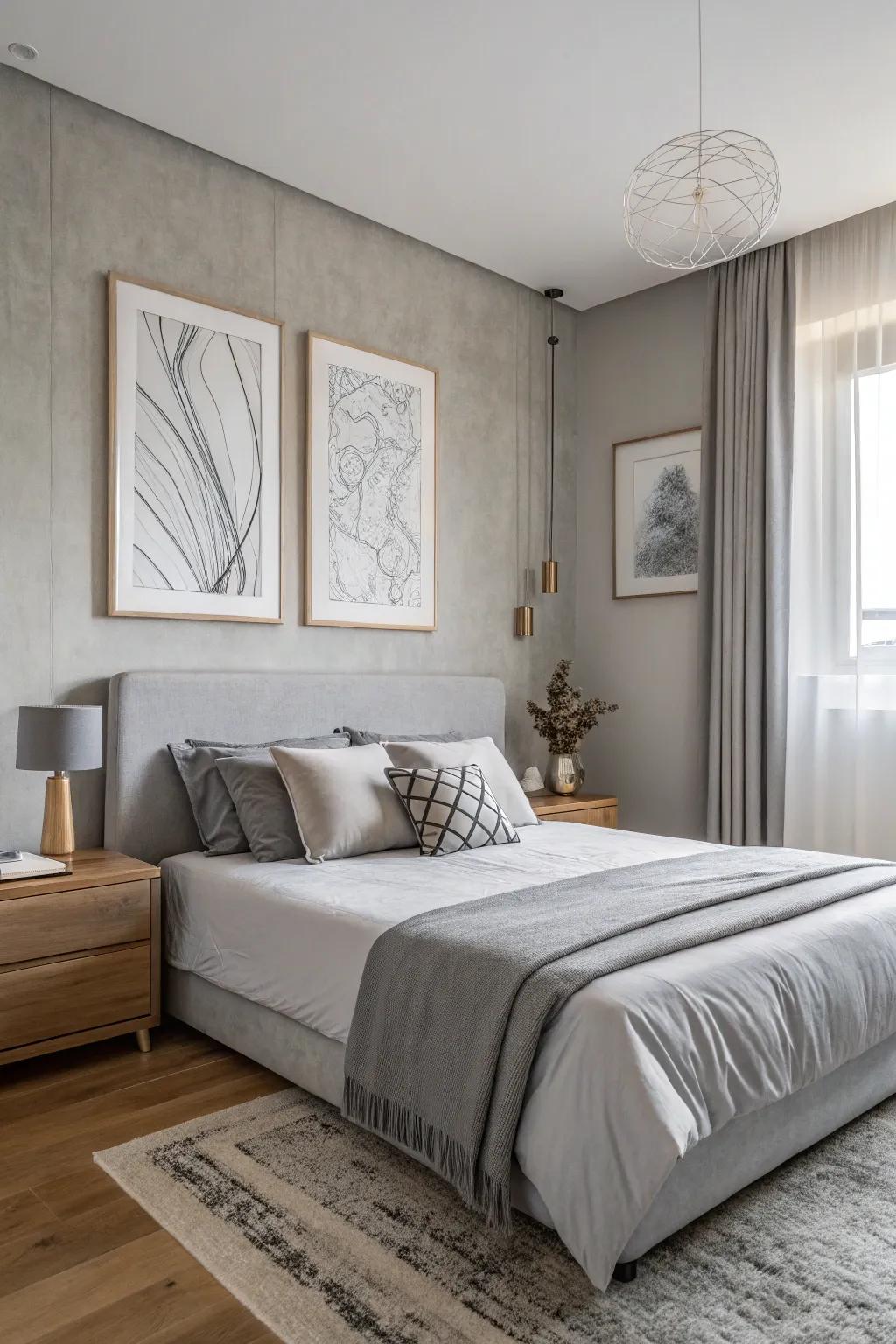 Simple wall decor highlights the serenity of tranquil mist.