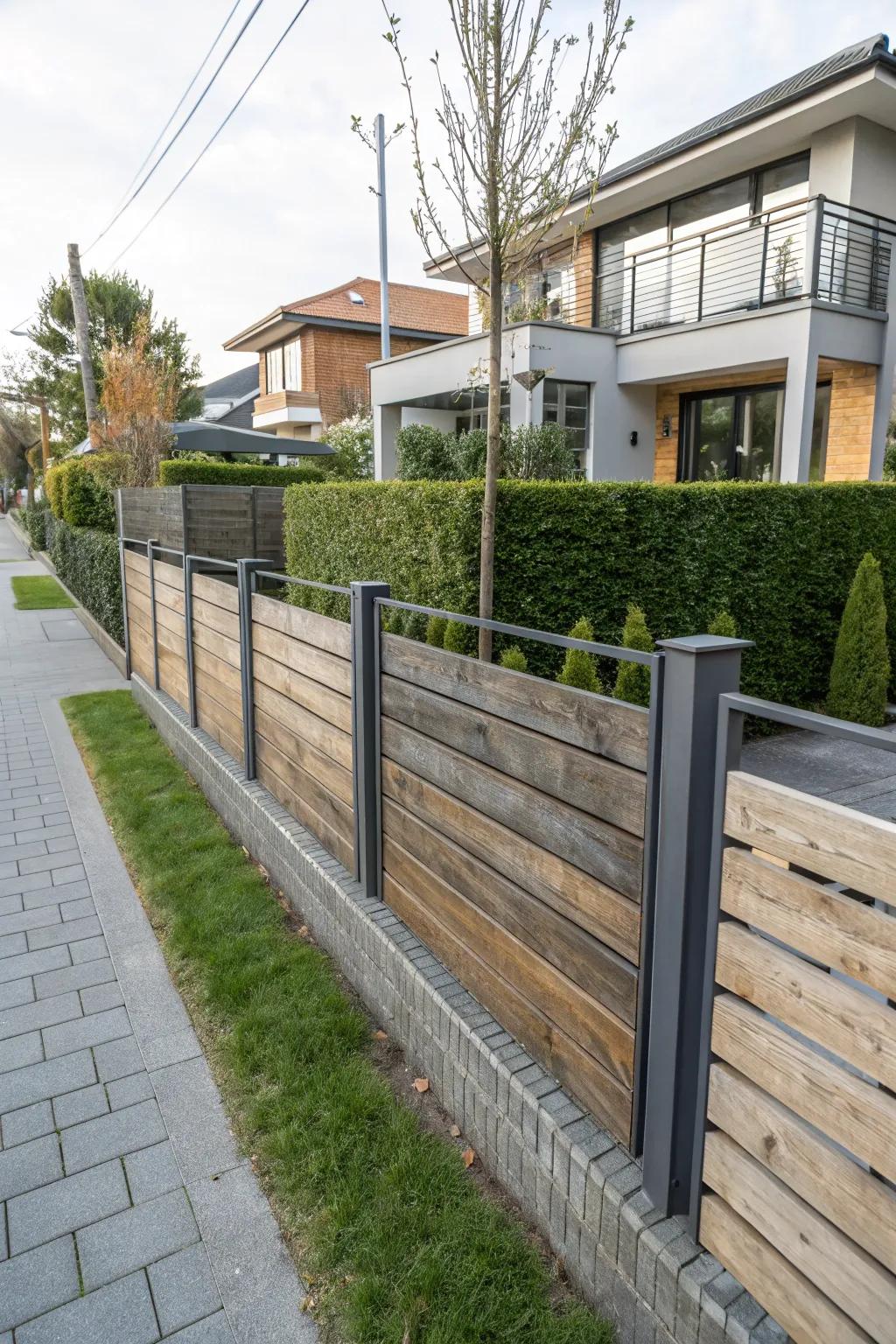 A timber and metal fence offers the perfect blend of looks and lasting power.