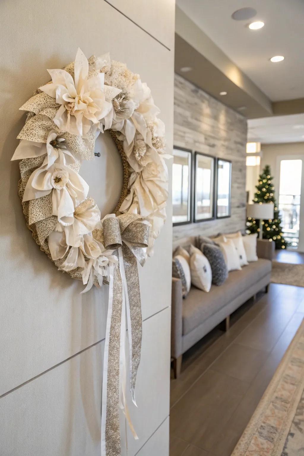 A single-tone wreath for a polished and graceful touch.