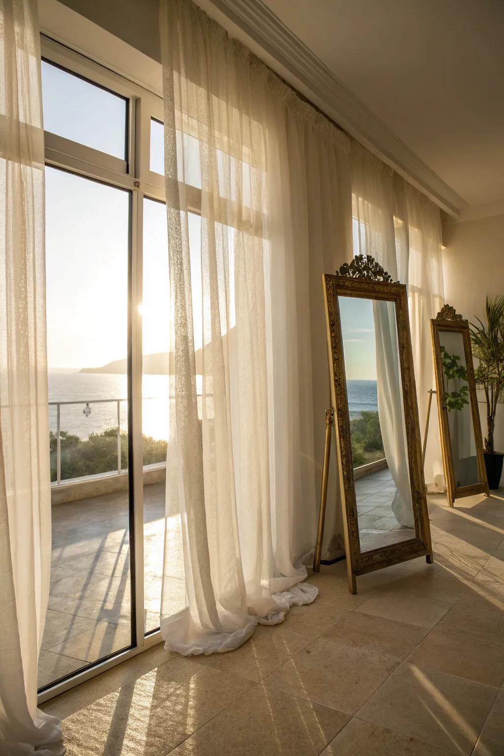 A radiant room optimizing natural light for an open, airy feel.