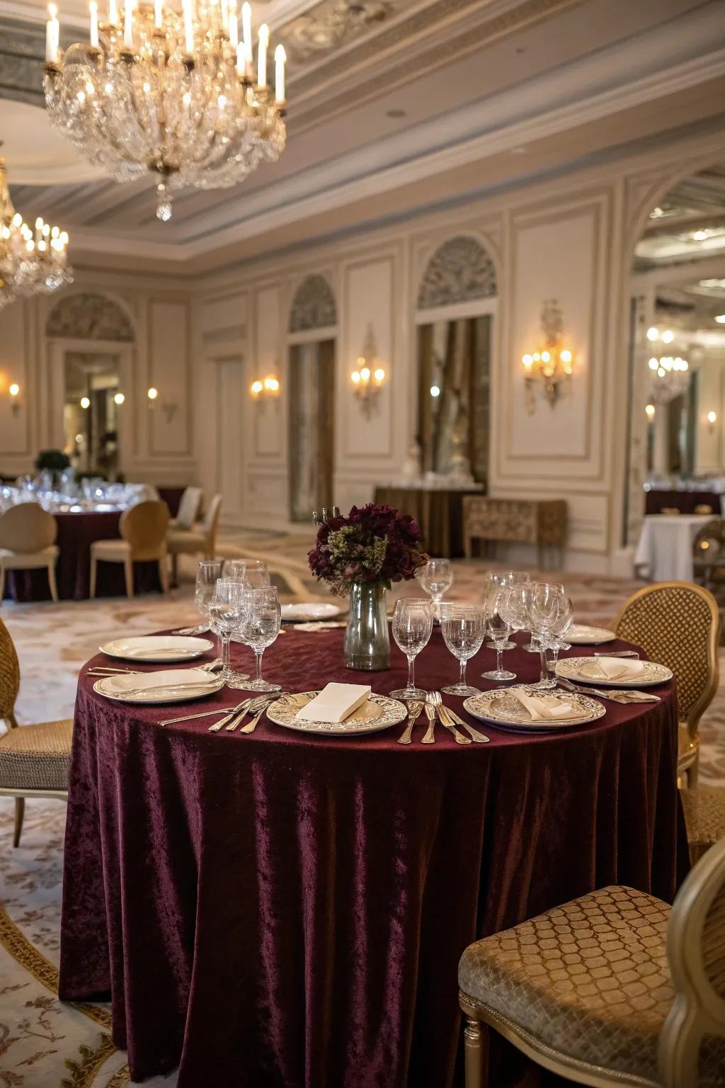 Texture-rich linens elevate the feasting experience.