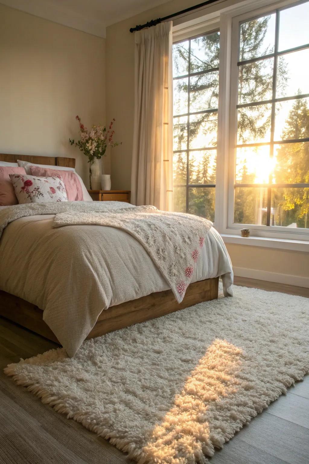 Start your day with the comforting feel of a soft rug under your feet.