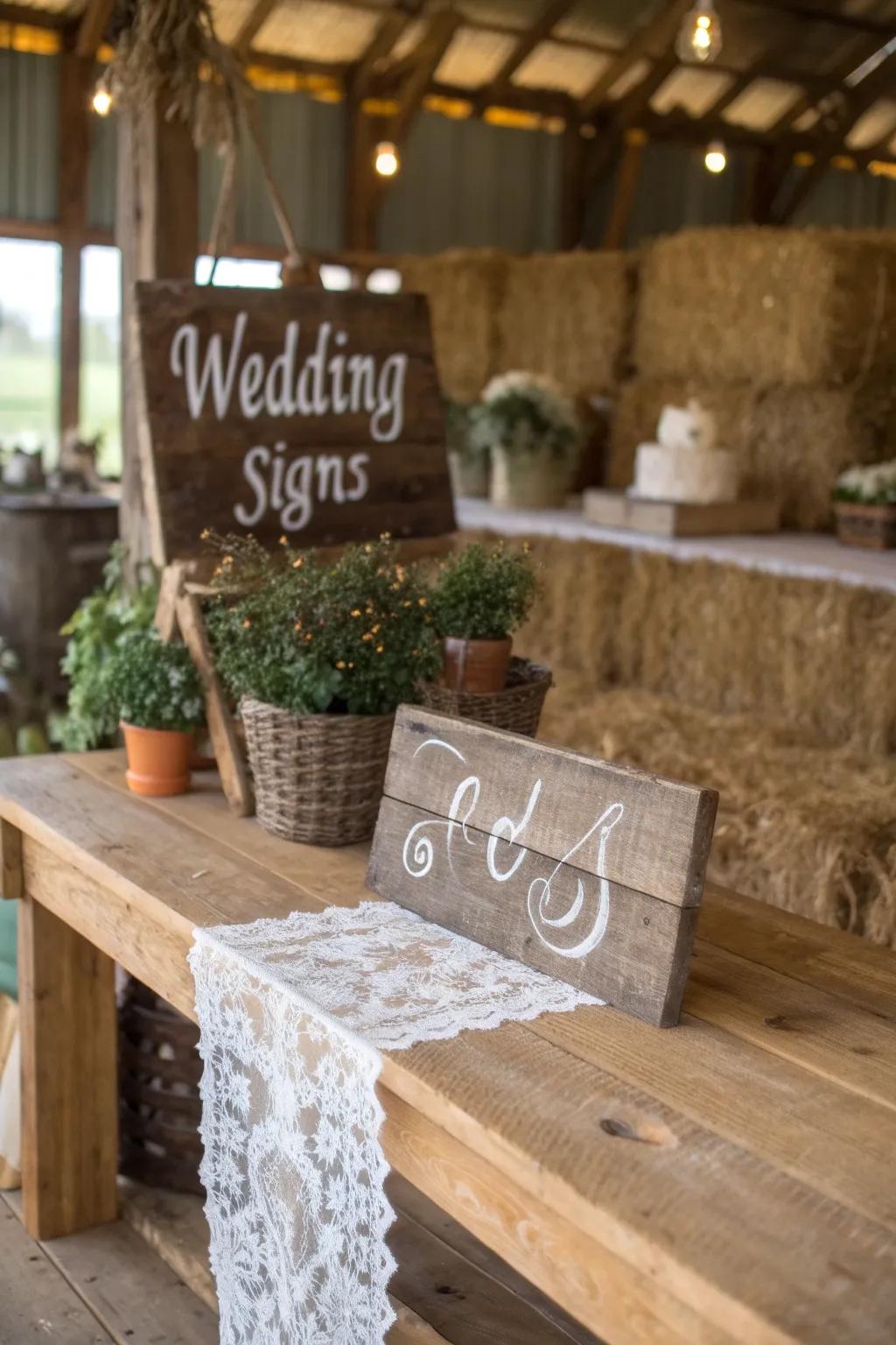 Individualized wood-crafted boards guide guests with grace.