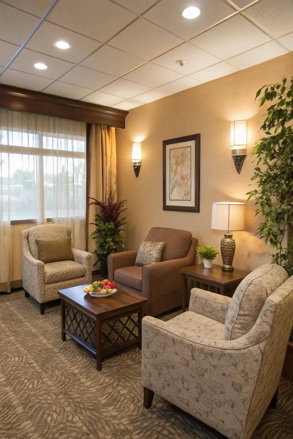 An inviting seating spot encourages leisure and exchange.
