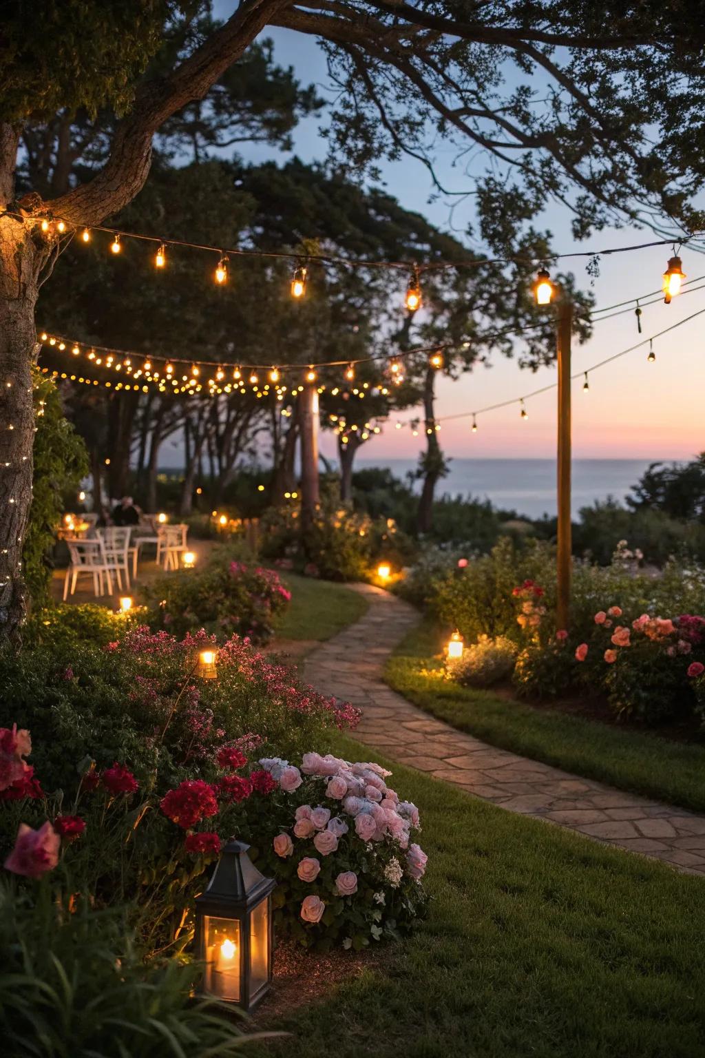 Revamp your garden with captivating nighttime illumination.
