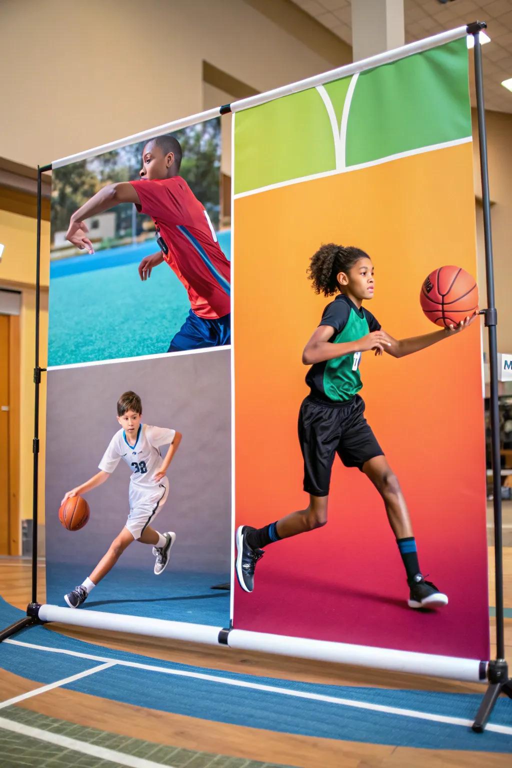 Vibrant sporting display showcasing athletic achievements.