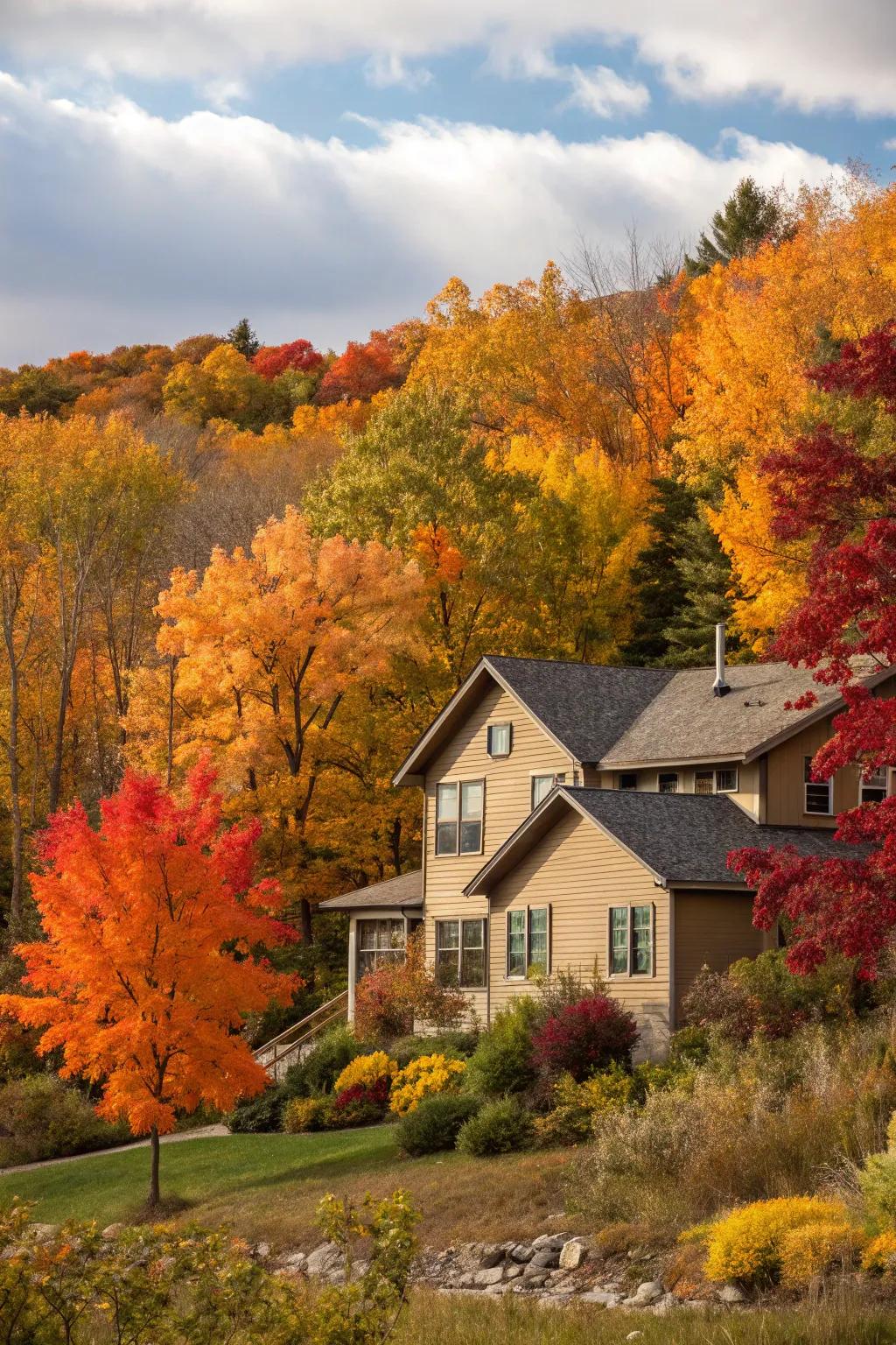 Earth-tone cladding crafts a cozy, nature-inspired aesthetic.