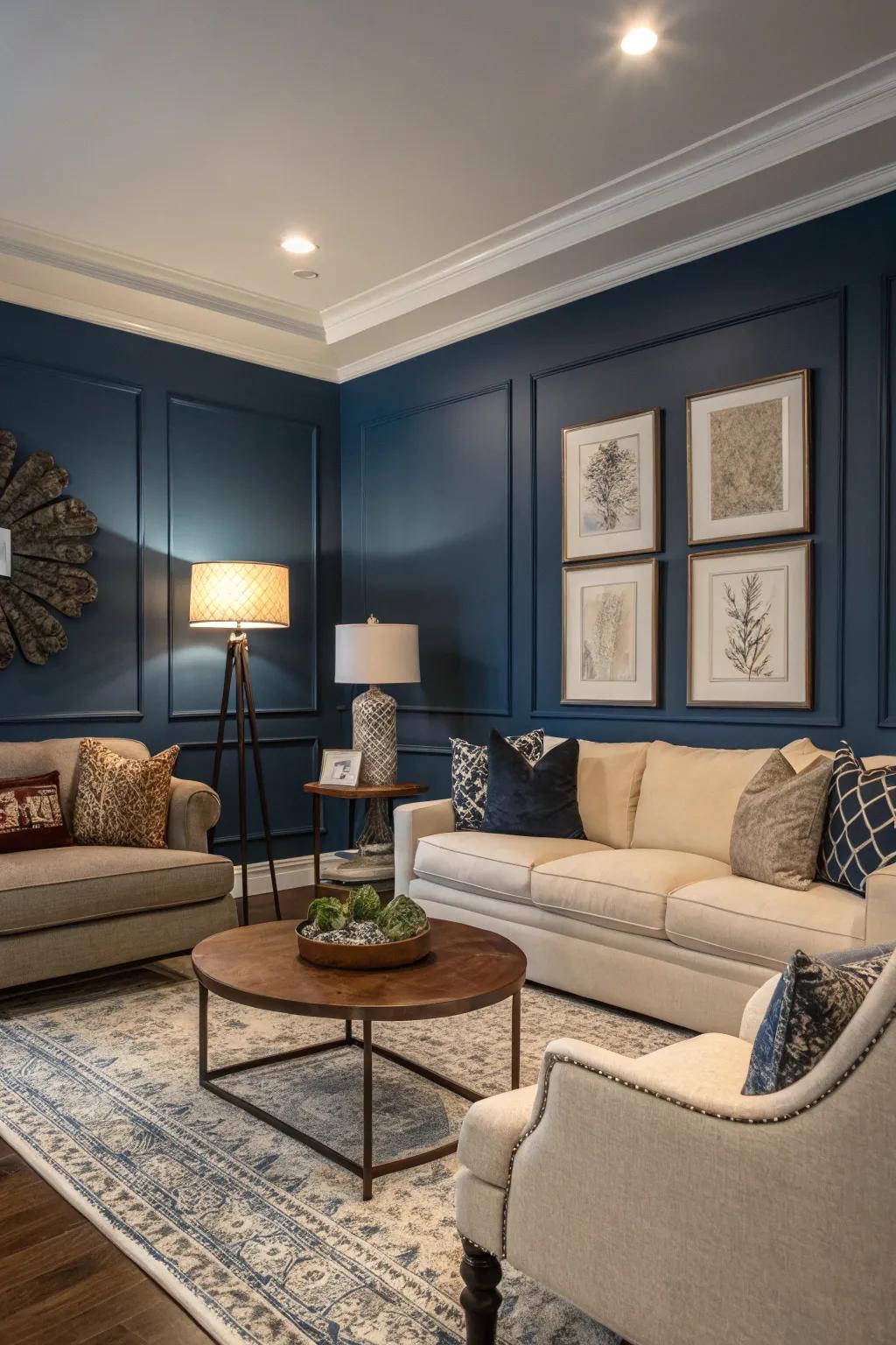 A statement wall adds interest and dimension.