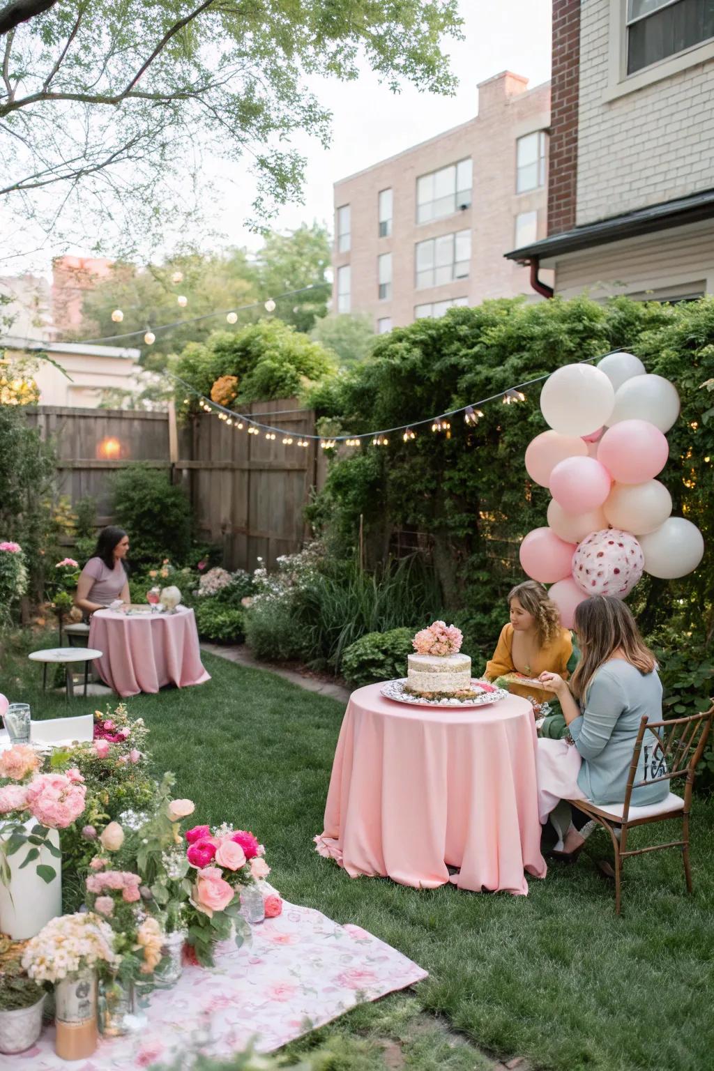 A mesmerizing garden setting for an intimate infant festivity.