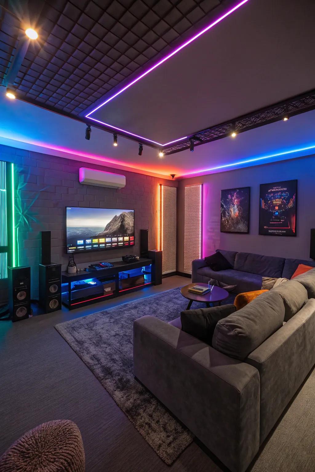 LED lighting can dramatically alter the vibe of your gaming room.