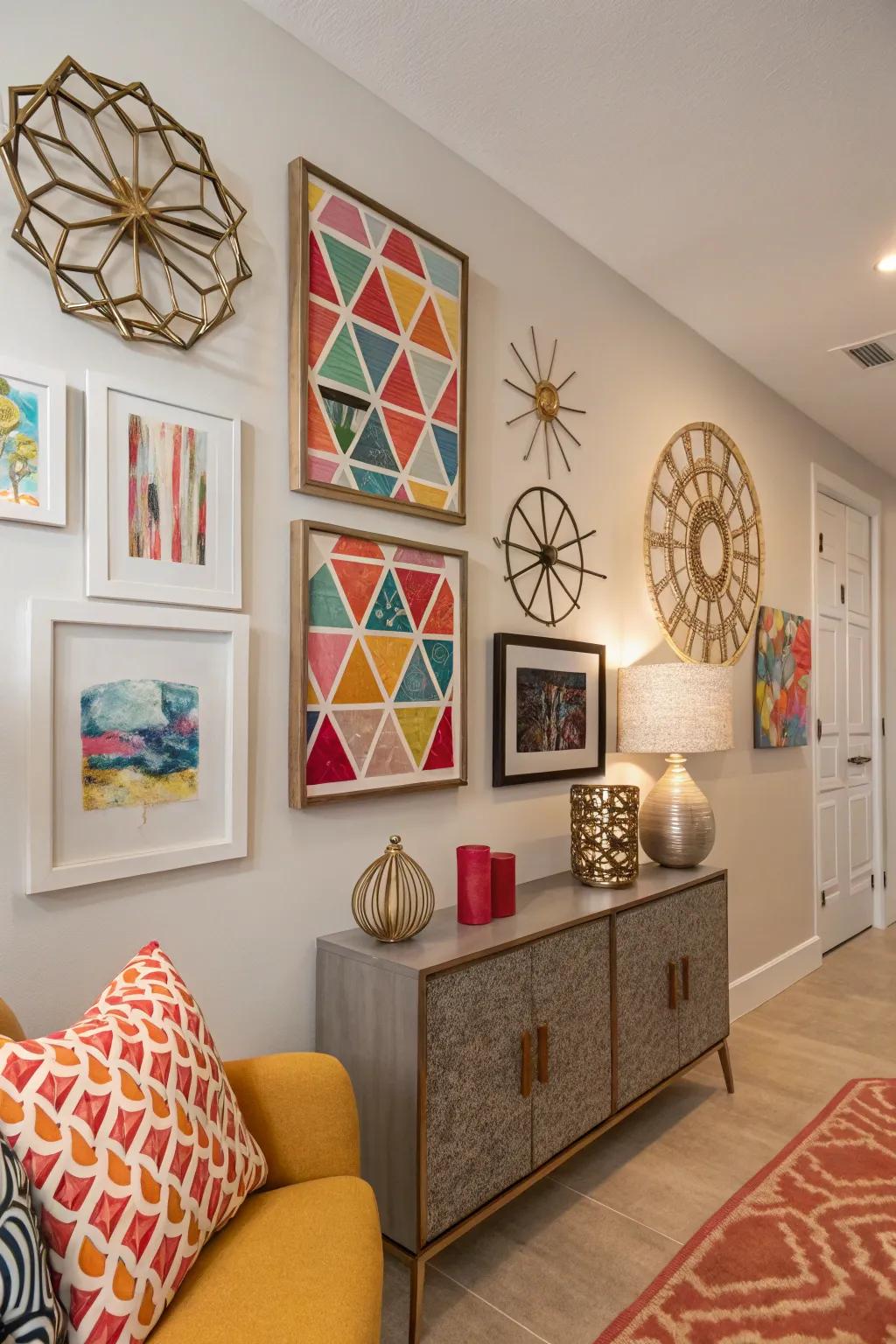 Wall art adds character without consuming space.