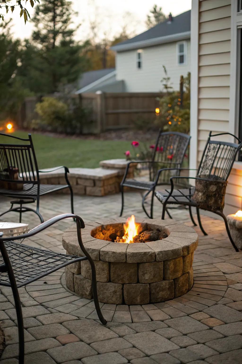 Incorporate materials for an integrated patio design.