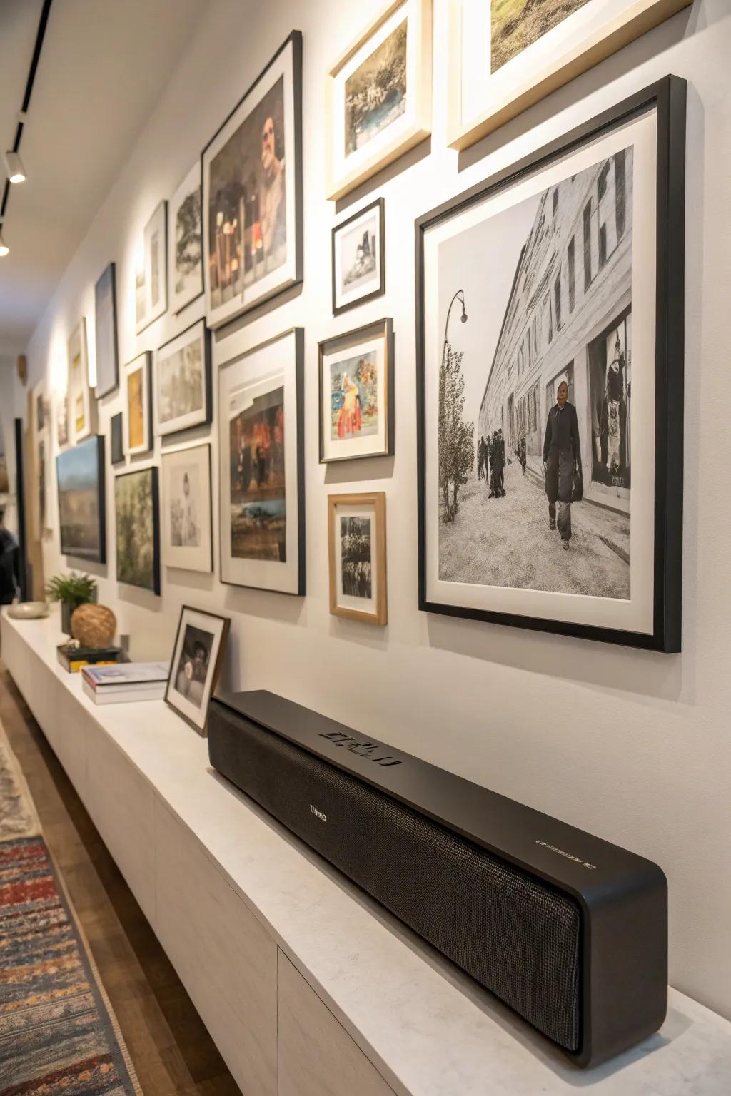 Audio enhancer flawlessly added to a gallery wall