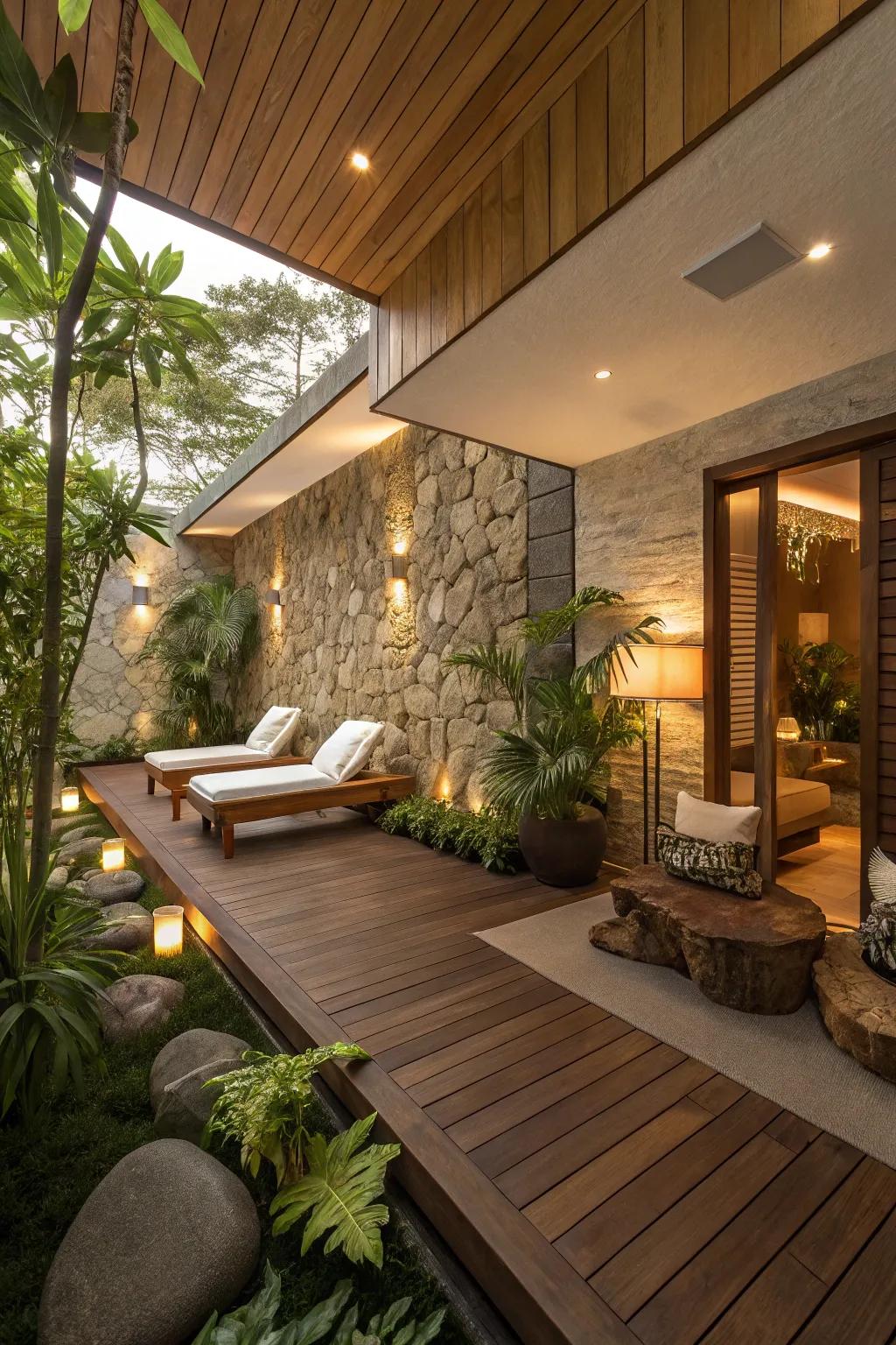 Nature-inspired accents foster a calming environment.