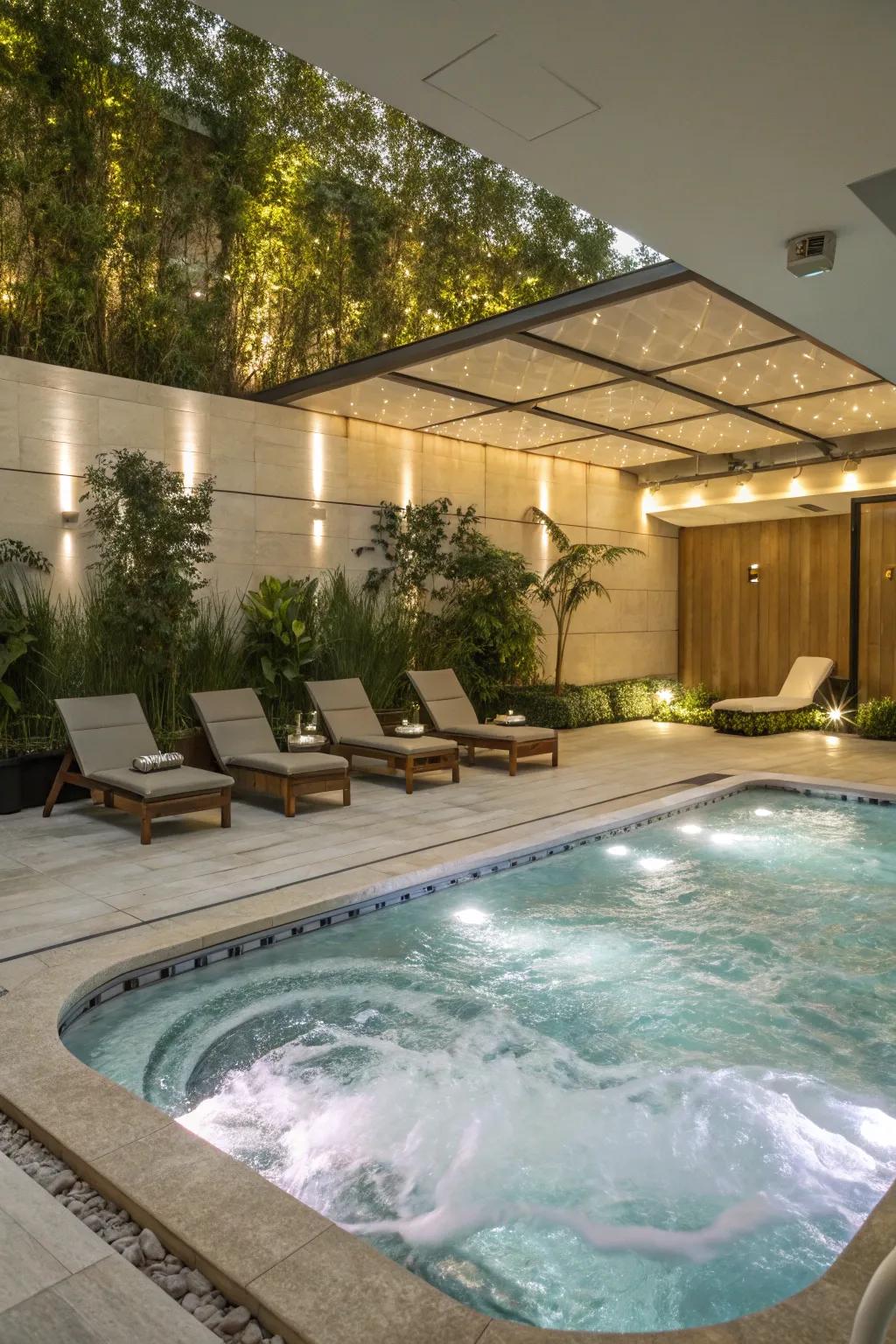 Treat yourself to a spa-like experience with your compact pool.