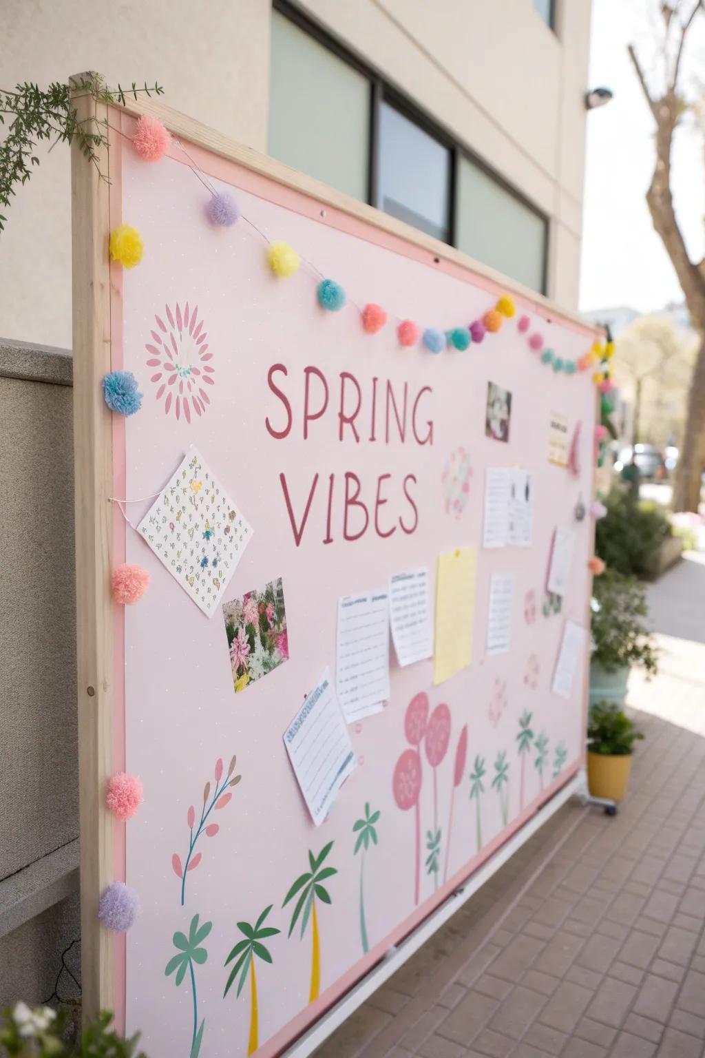 A subtle-themed pinboard exhibiting 'Seasonal Aura' and empowering sayings.