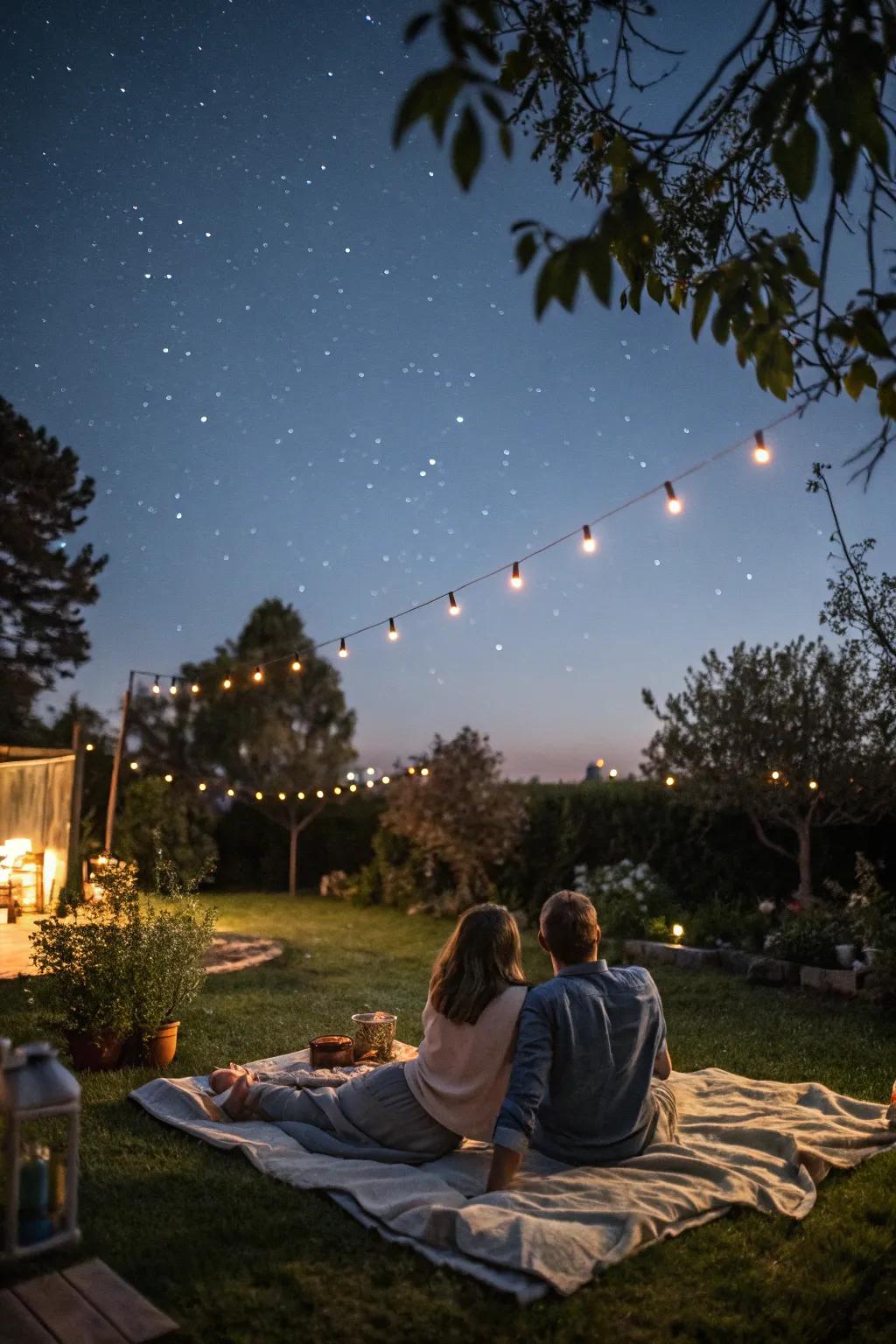 Stargazing in your garden is a peaceful method to connect with nature and each other.