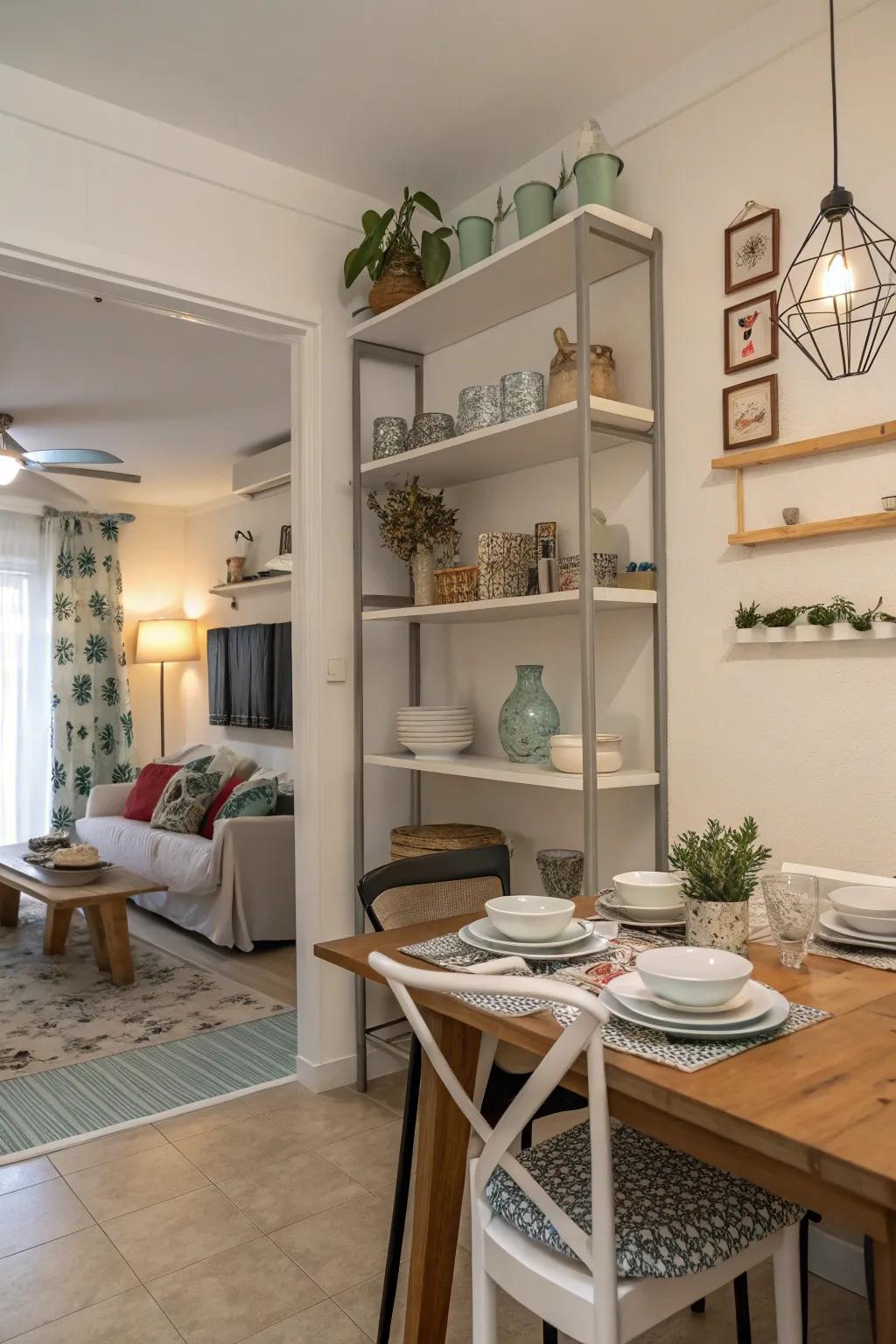 High storage incorporates practicality and style.