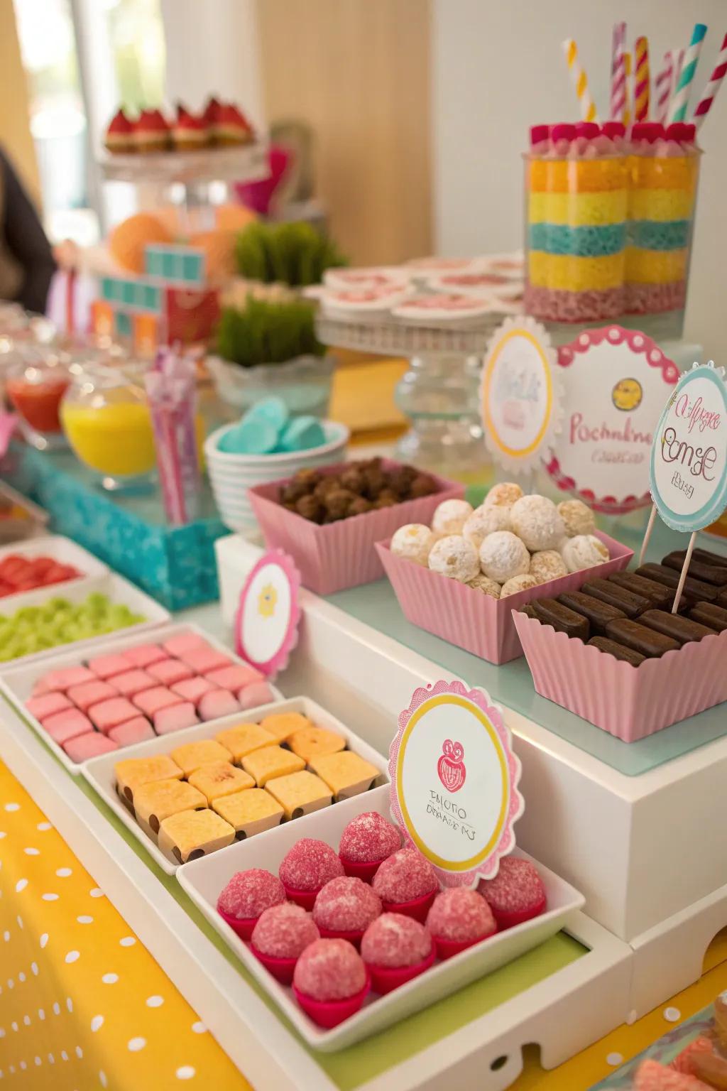 A make-your-own dessert station includes a sweet touch to any Sweet 16 celebration.
