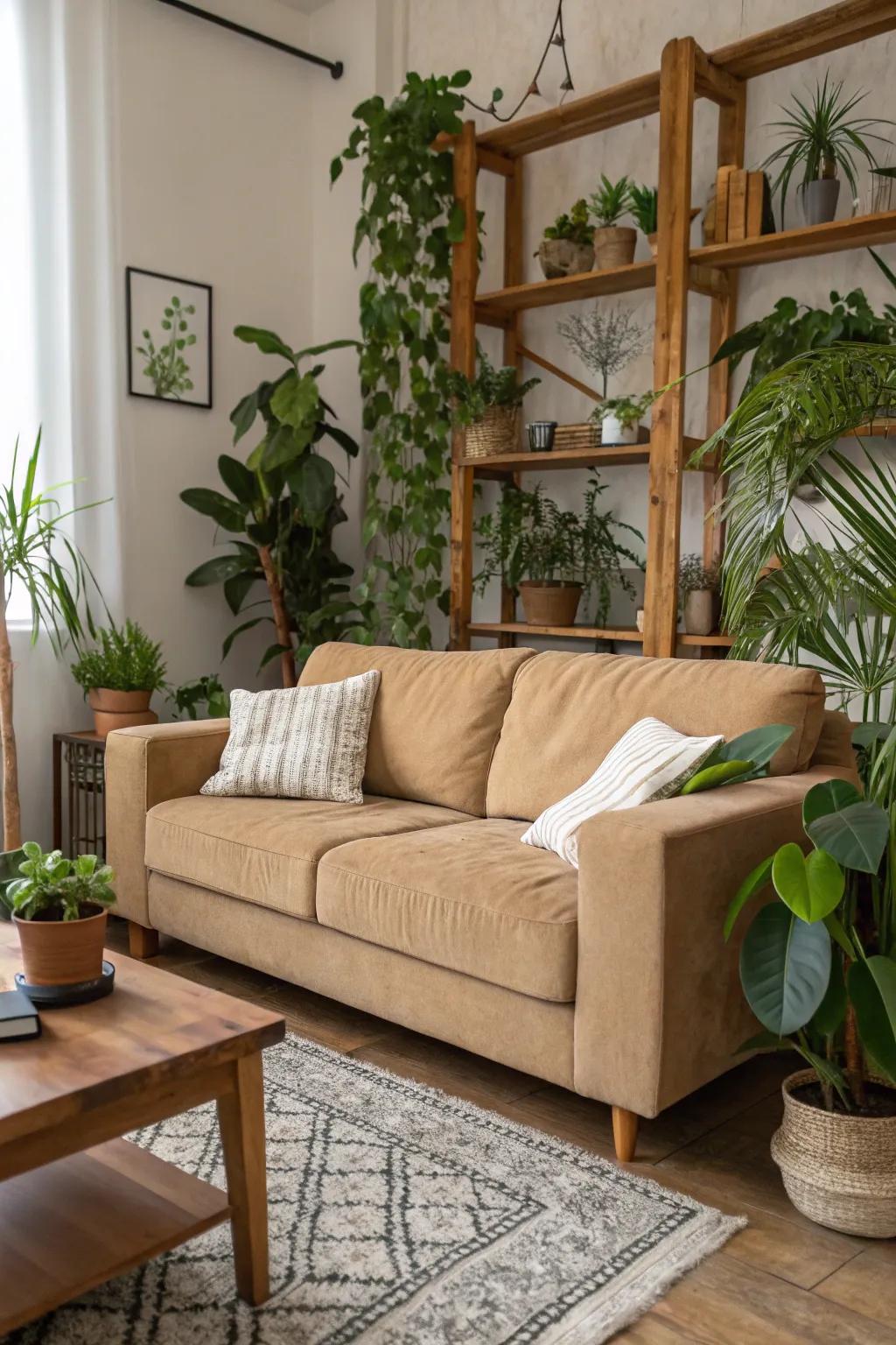 Natural components such as plants and wood inject warmth and energy.