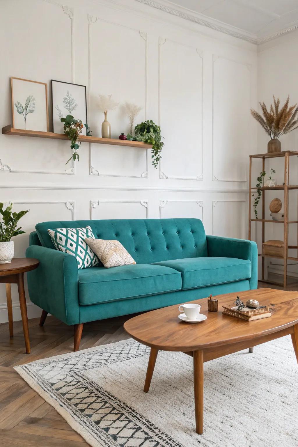 Cobalt and retro contemporary design— a match crafted for decor enthusiasts.