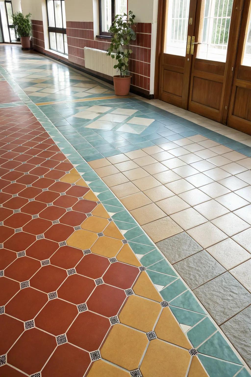 Matching hues fashion a sleek tile conversion. <strong><em>Subtle and sophisticated!</em></strong>” loading=”lazy” class=”pimg”>
	</picture><figcaption>Matching hues fashion a sleek tile conversion. <strong><em>Subtle and sophisticated!</em></strong></figcaption></figure>
<p>Deciding on tiles in <strong><em>matching hues</em></strong> can render the conversion virtually undetectable, yielding a sleek visual progression. In my designs, I frequently lean towards shades within the same spectrum to uphold balance. <strong><em>A smooth transition</em></strong>.</p>
<h3>Possibly helpful picks:</h3>
<ul class=
