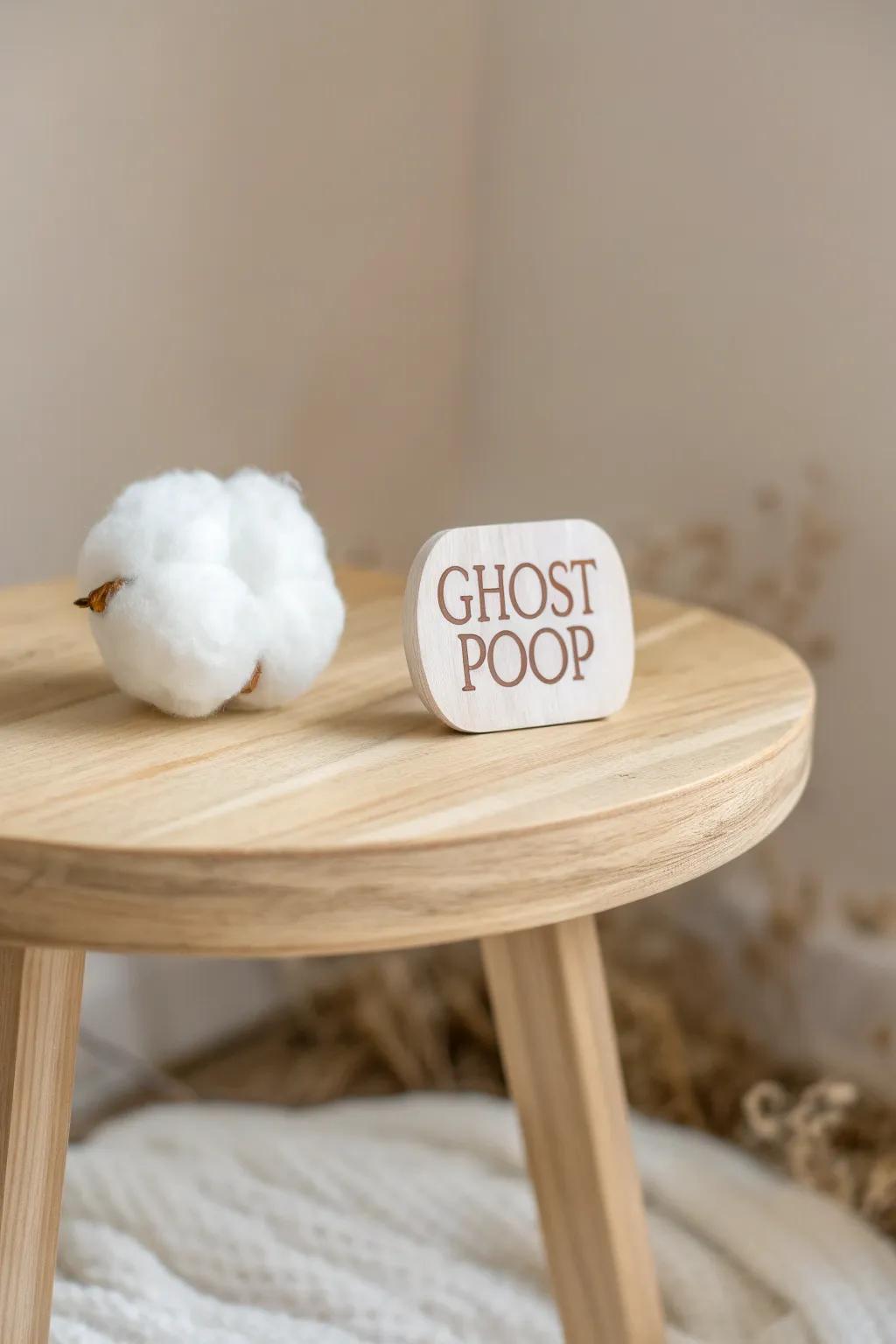 Discover the whimsical charm of 'Cloudy Ghost Droppings'—a touch of nature's humor wrapped in minimalist class.