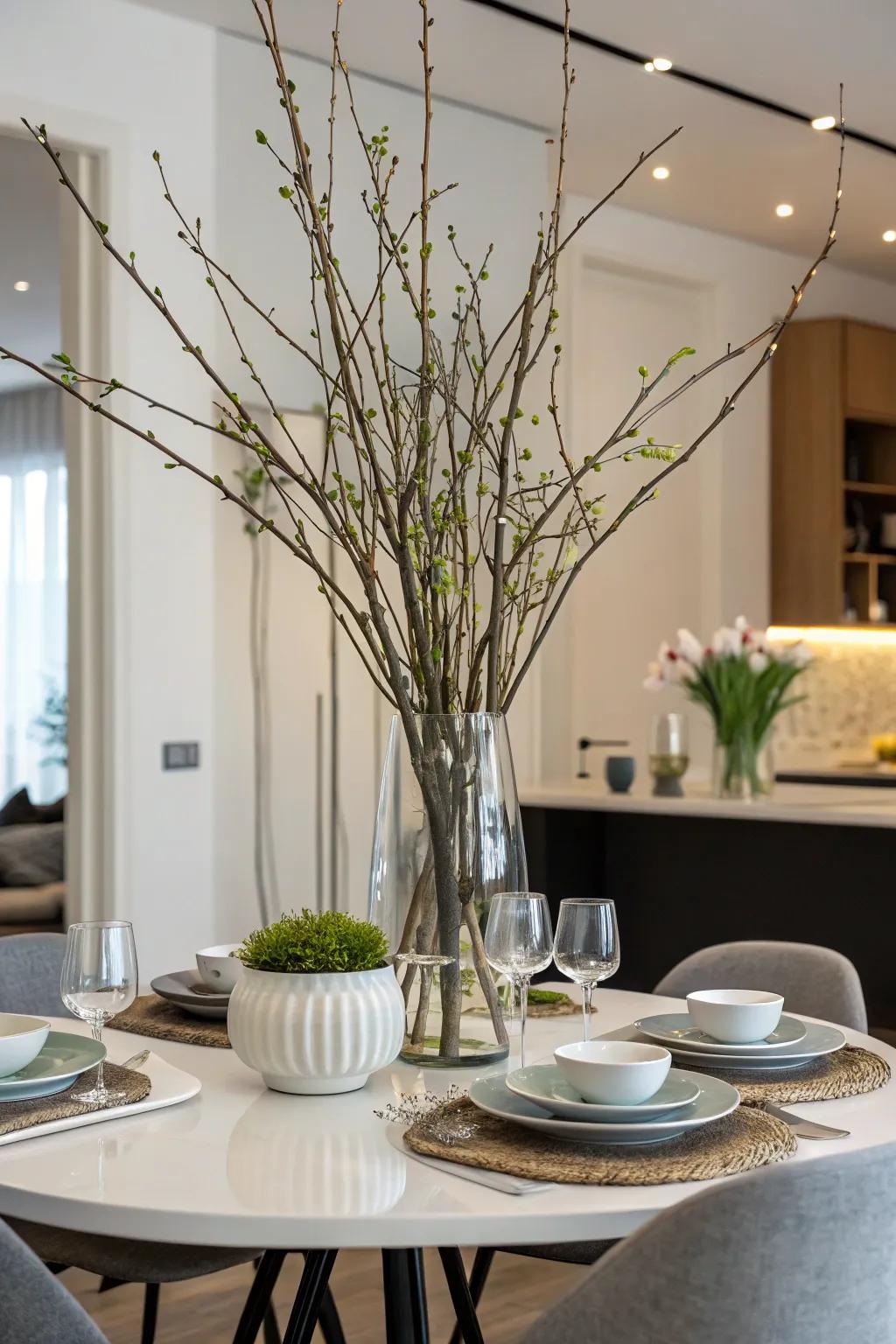 Towering limbs serving as a sophisticated centerpiece.