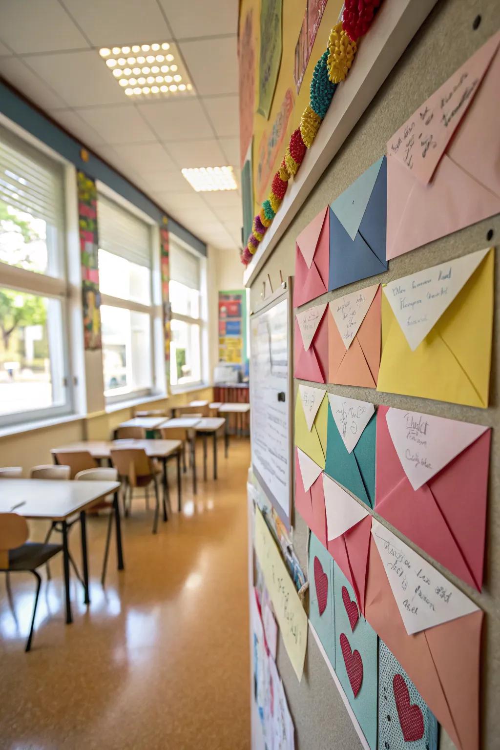 An interactive notice board where affection notes and endorsements await distribution.