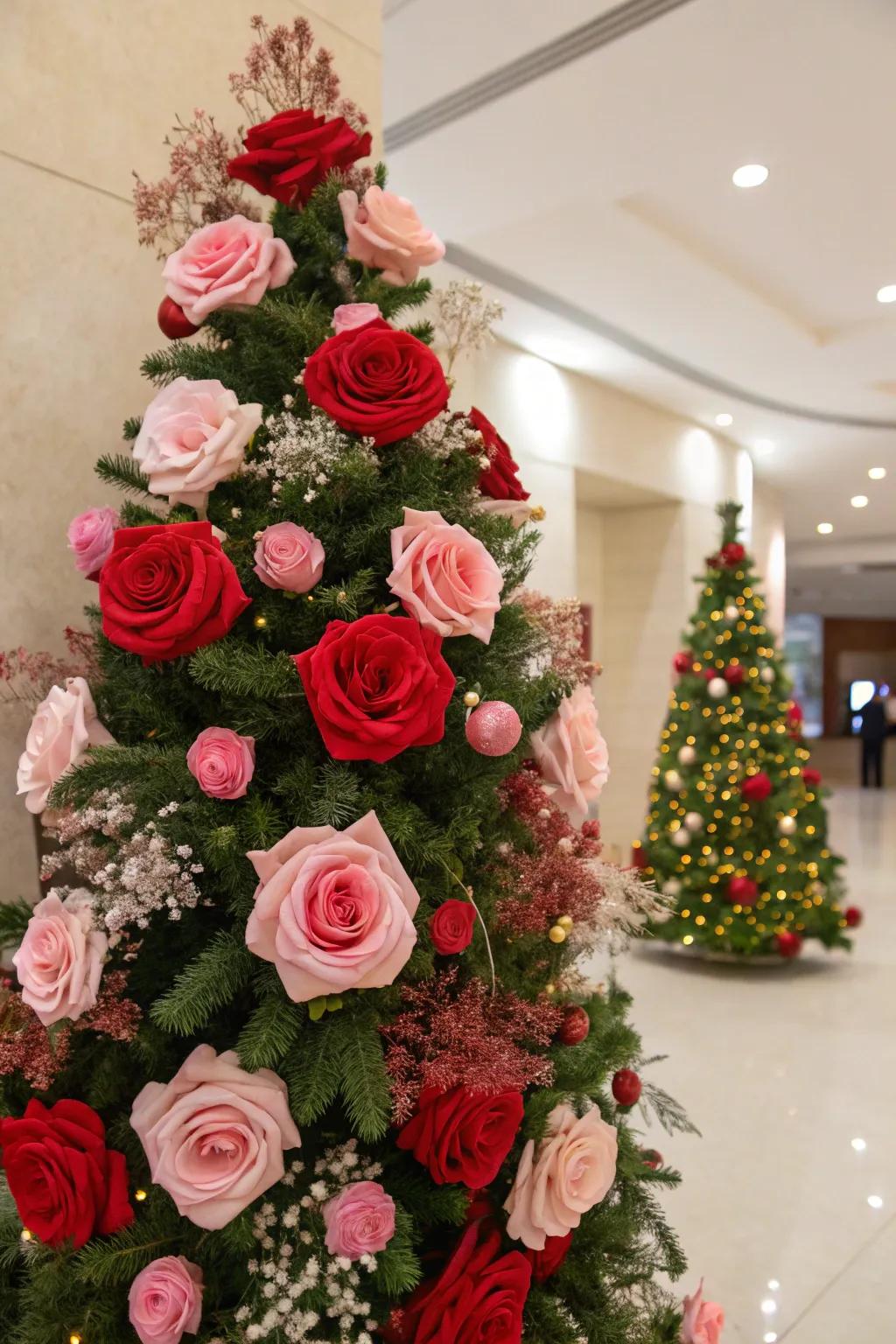 Botanical details impart a classically romantic flavor to your tree.
