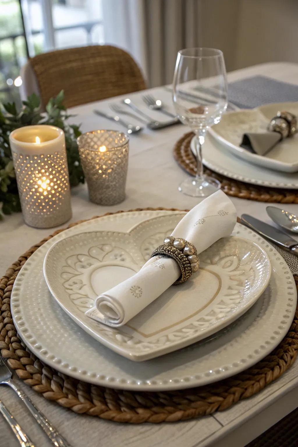 Heart-themed decor lends a playfully romantic feel.