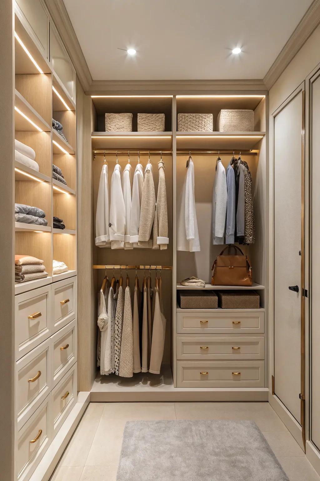 Neutral tones provide a soothing and sophisticated look.