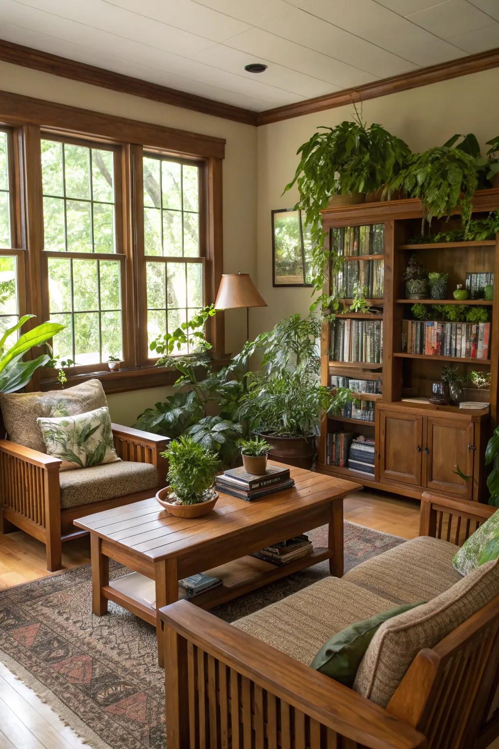 Natural components, like flora and timber, contribute an intrinsic element to your living area.