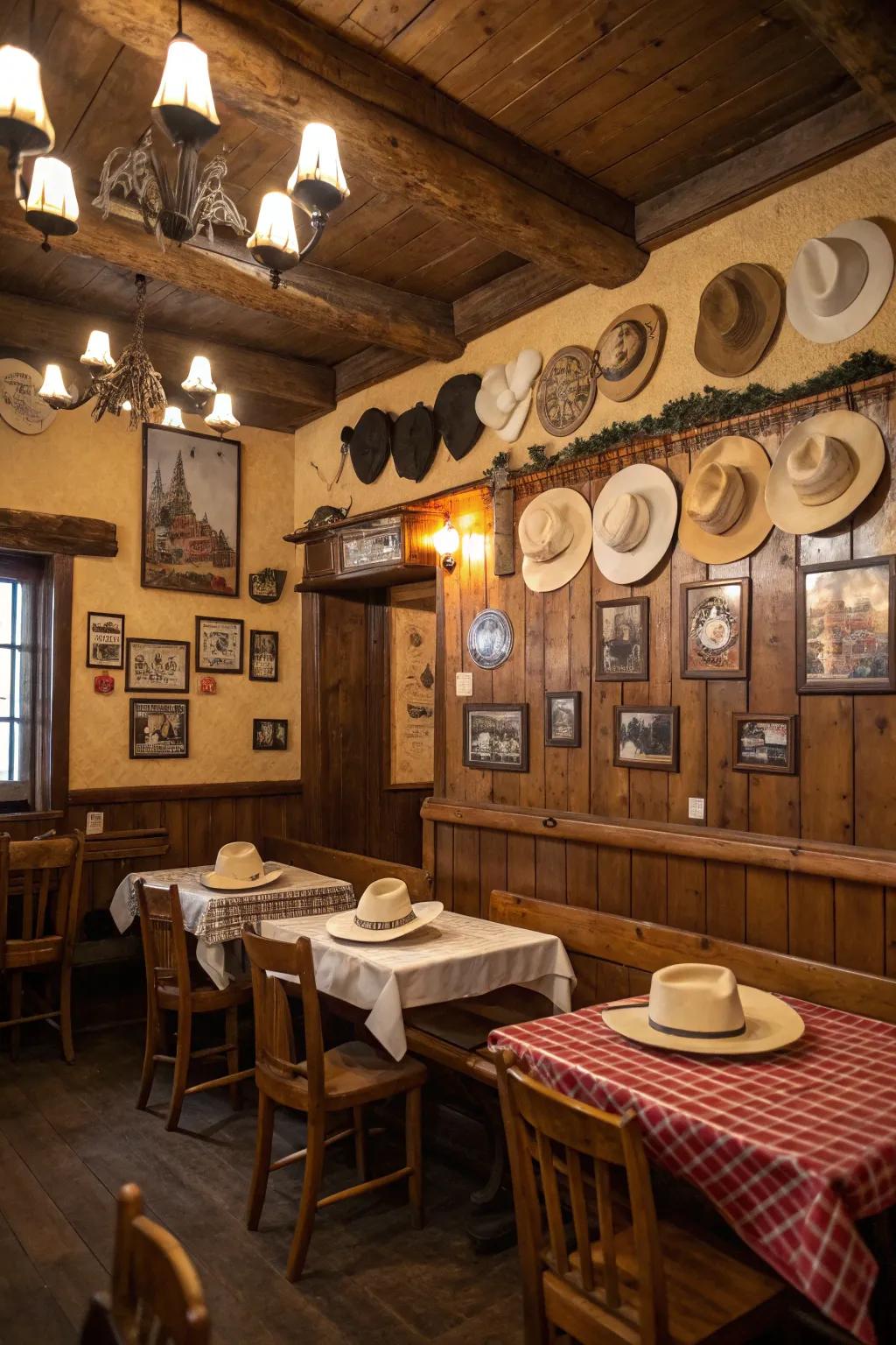 Cowpoke caps include a lively western component to decor.