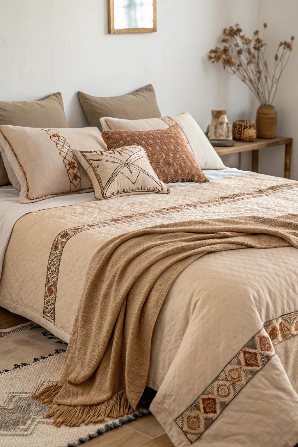 Earthy shades result in a calming winter refuge.