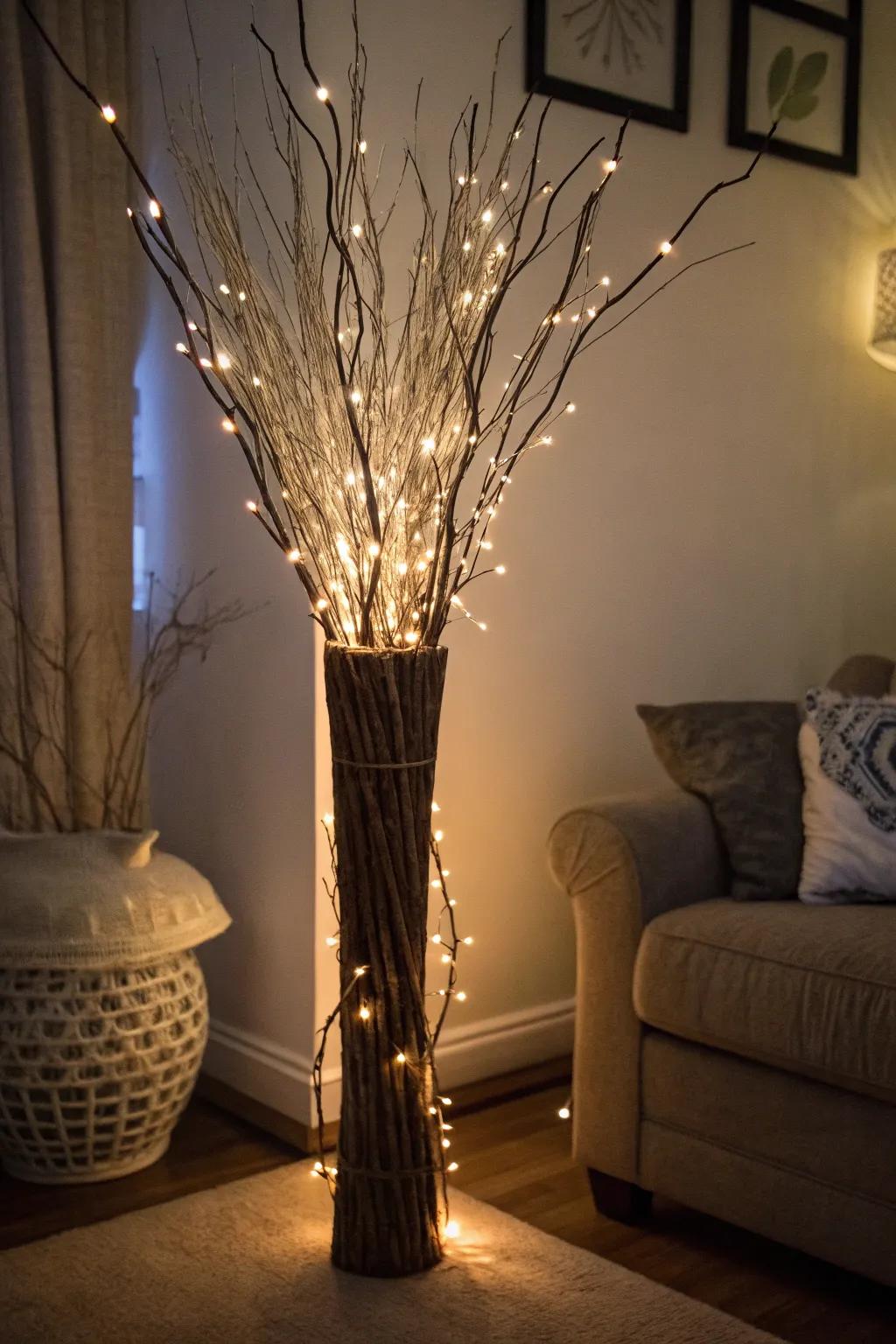 Gleaming branches create a comfortable and pleasant setting.