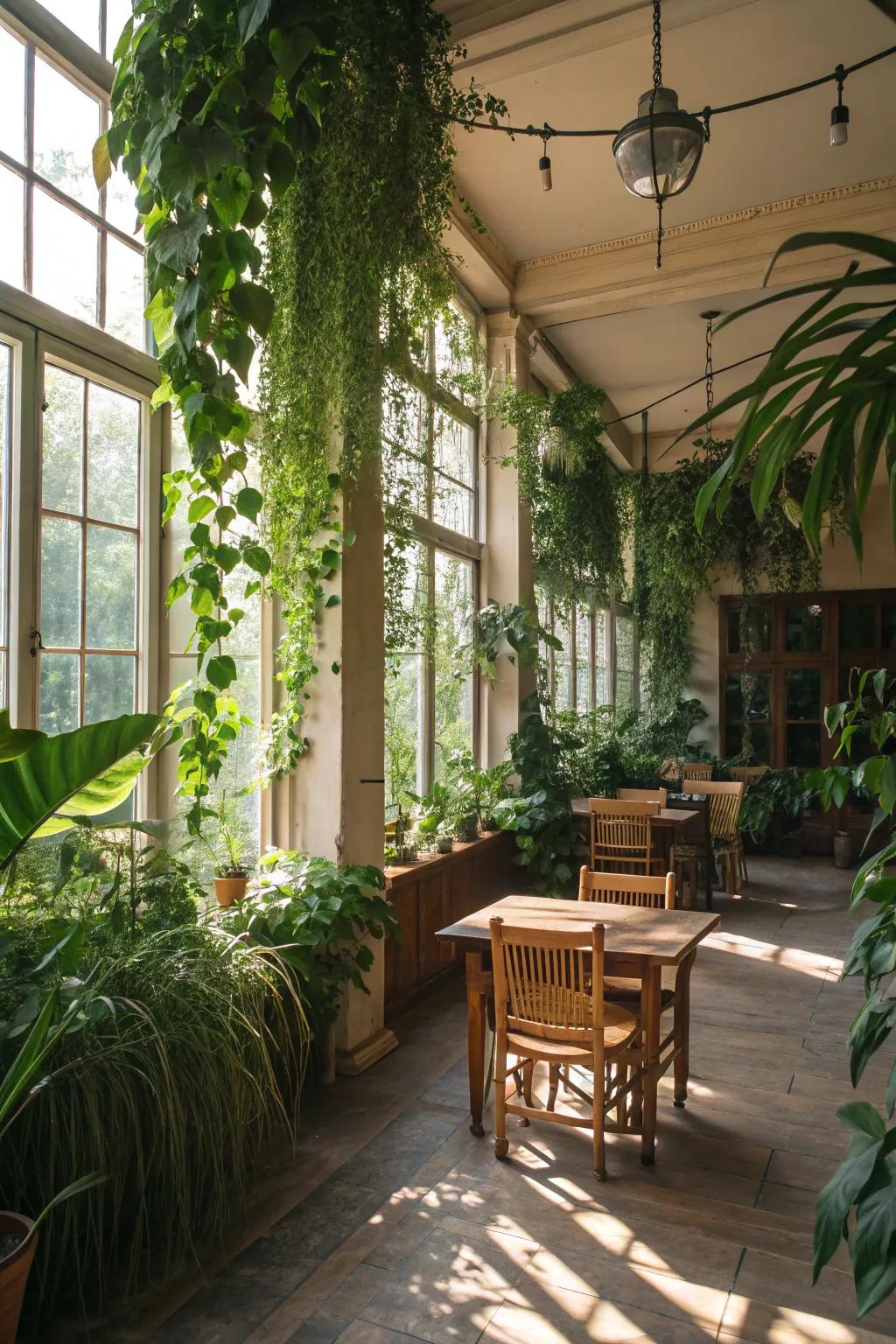 Inherent complements such as foliage and timber infuse a sprinkle of the timberland into your enchanted chamber.