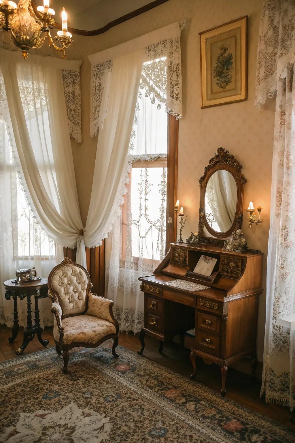 A vintage-inspired setup ideal for a sophisticated gathering.