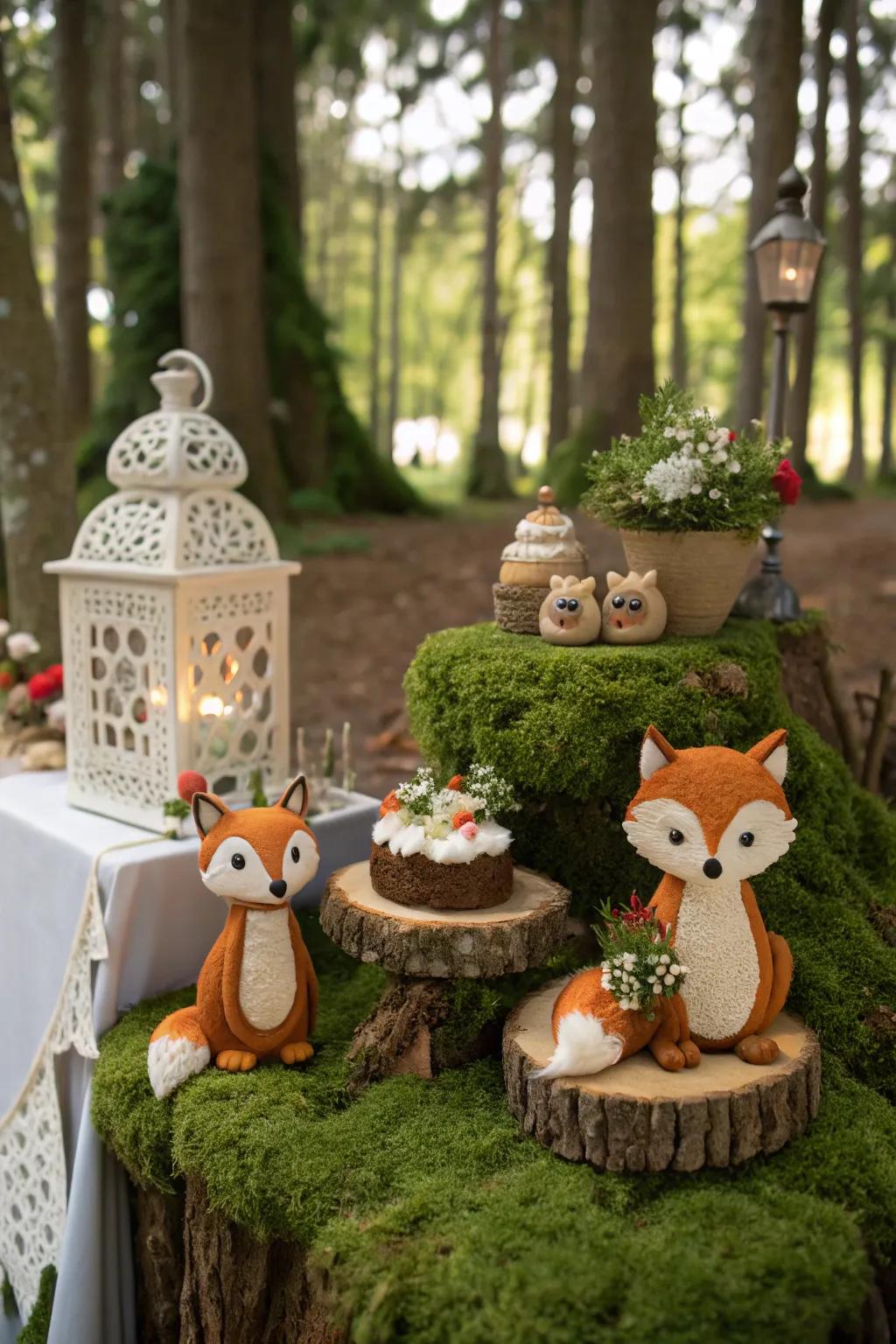 Include allure with forest critter adornments.