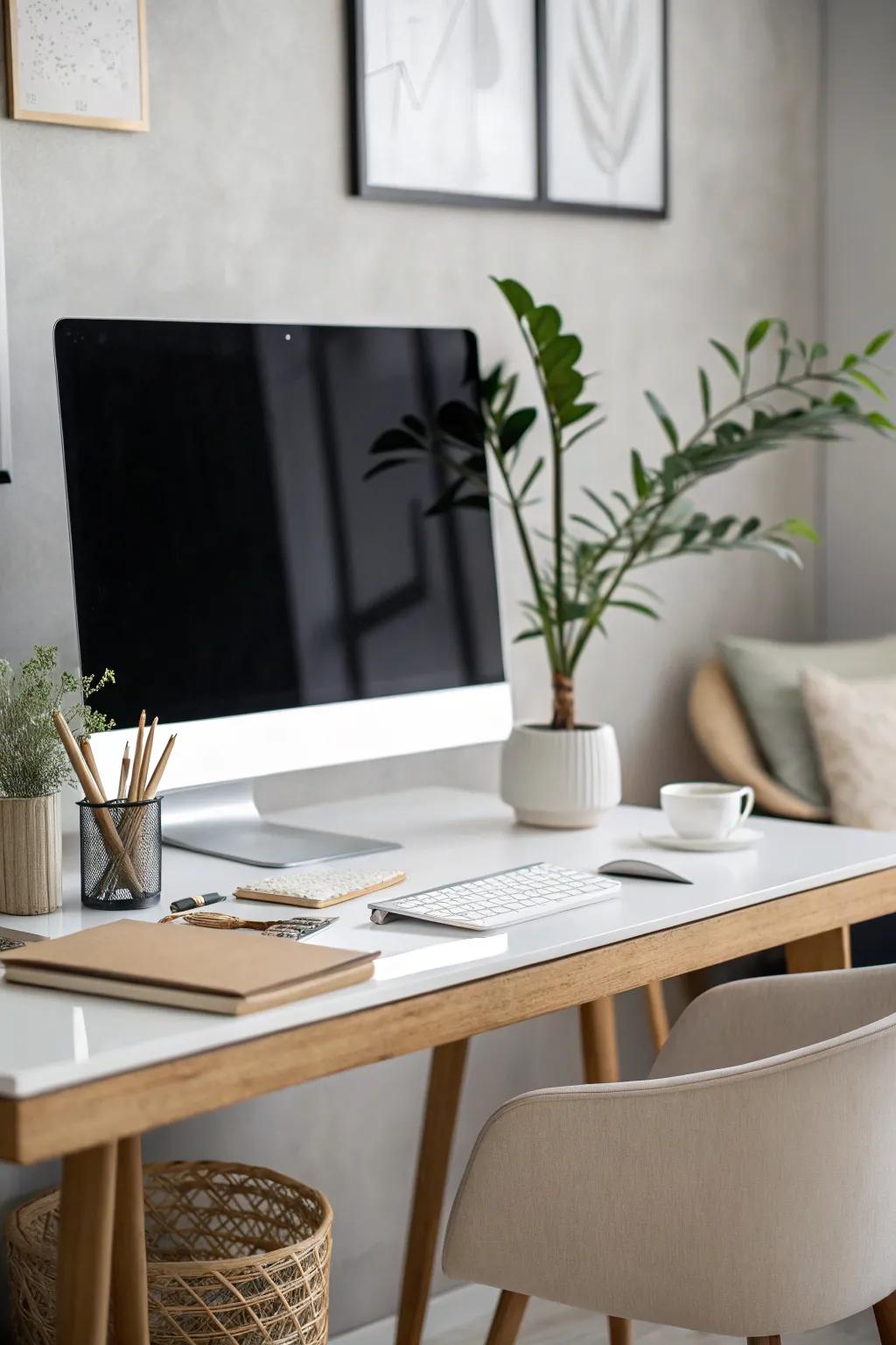 When it comes to workspaces, keeping it simple is super stylish.