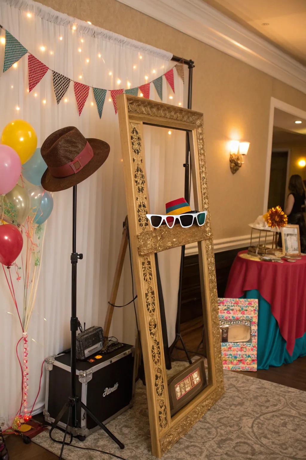 Capture cherished memories with a delightful snapshot station, ideally suited for a first birthday.