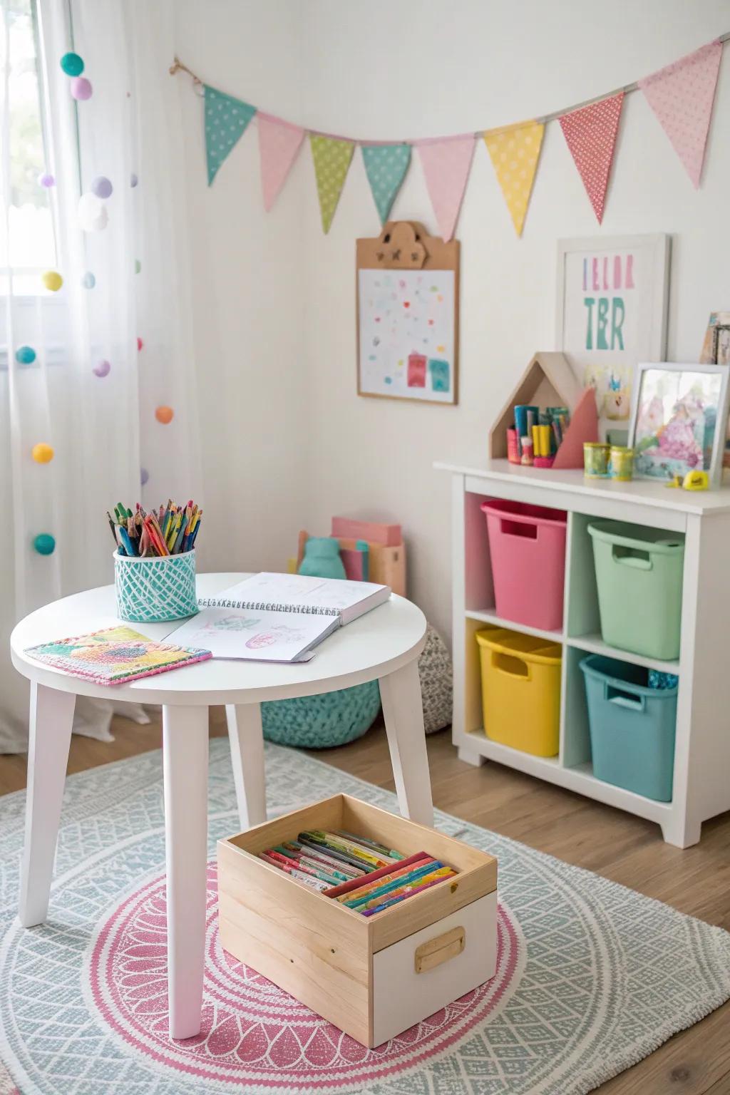 A creative craft corner that inspires artistic expression.