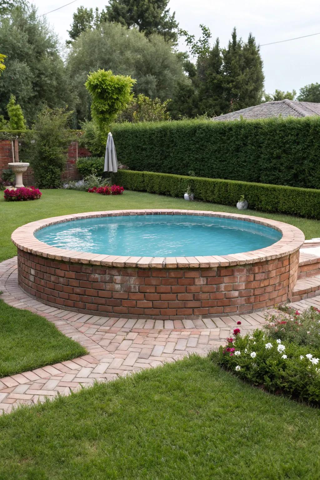 Settle on a timeless and sturdy design with brick or concrete skirting.