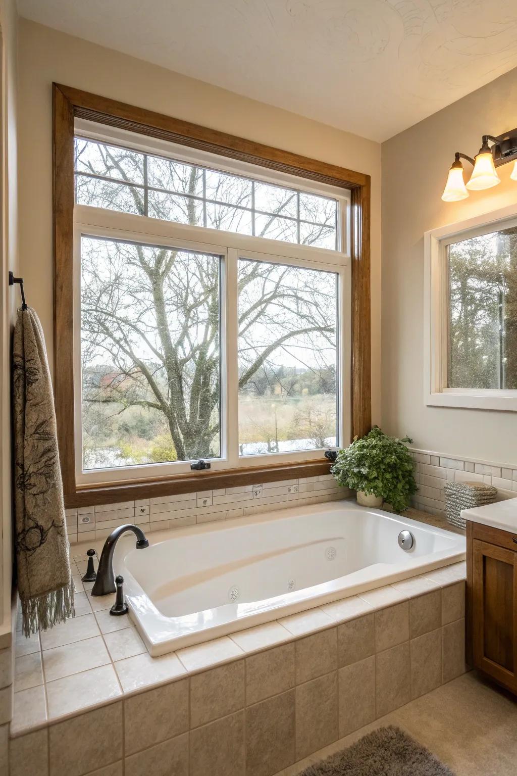 Let sunlight enhance your alcove tub space.