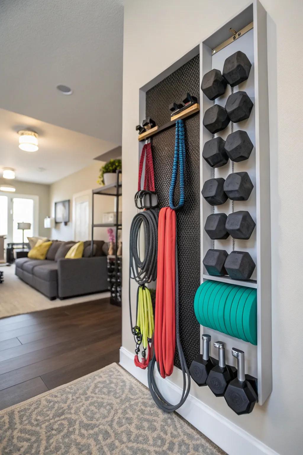 Effective storage means your gym is neat and easy to get to.