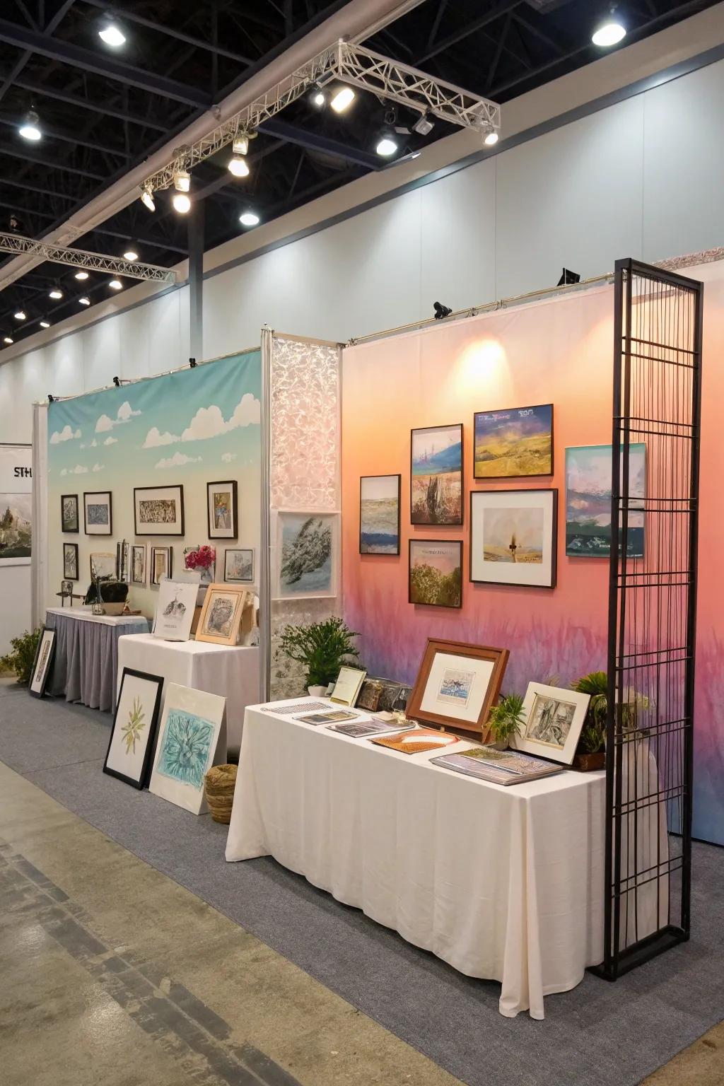 A thoughtfully considered background frames the artwork and concentrates the viewer’s awareness.