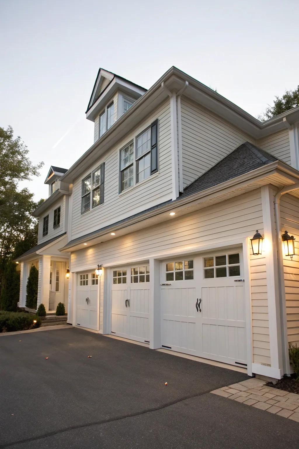 A two-story garage presenting additional functional and comfortable space.
