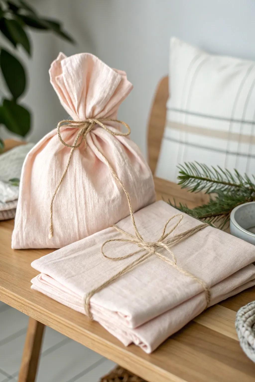 Enhance your gift-giving with a touch of sophistication: a reusuable textile wrap that's both practical and beautiful.