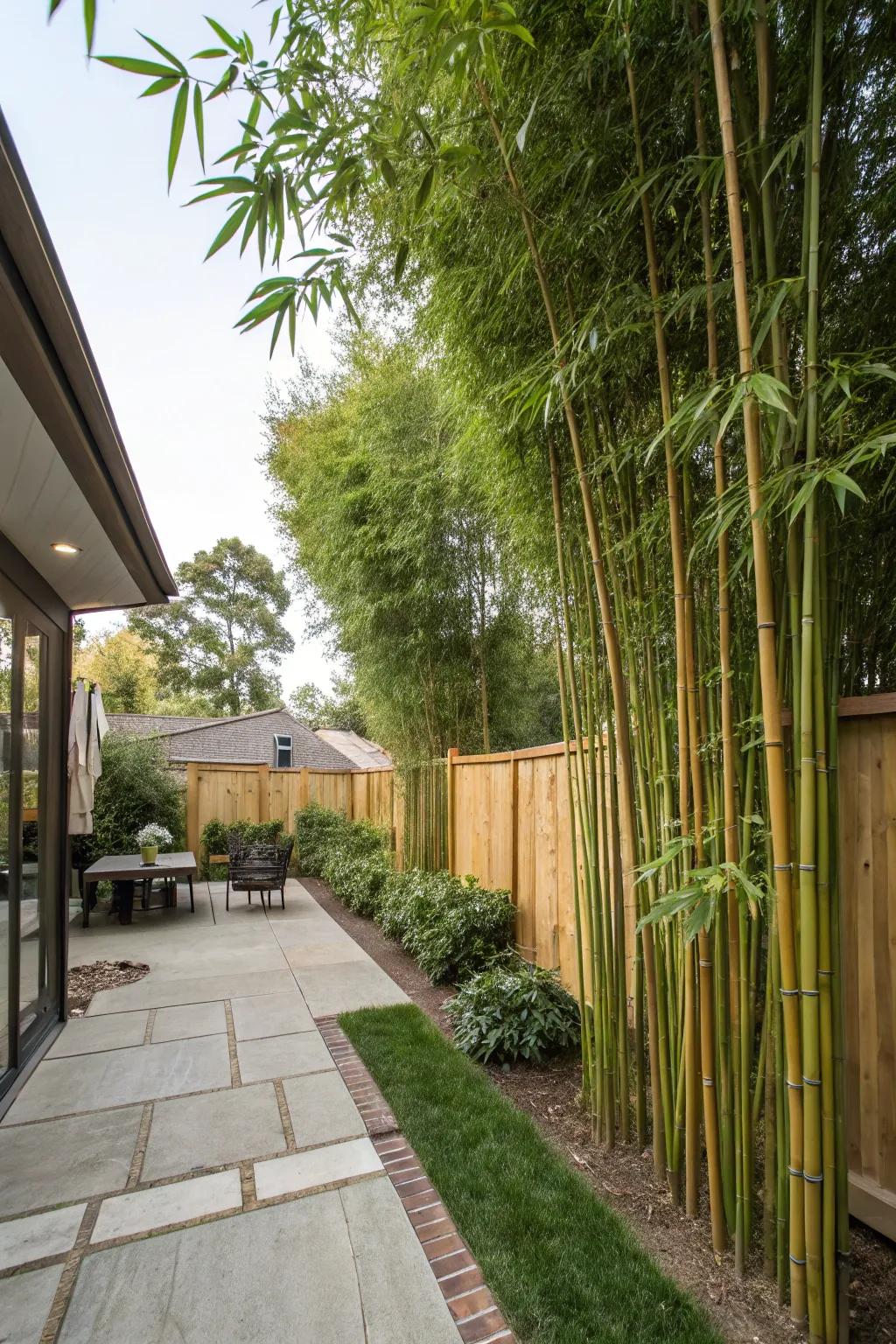 Tall canes quickly form a privacy barrier.