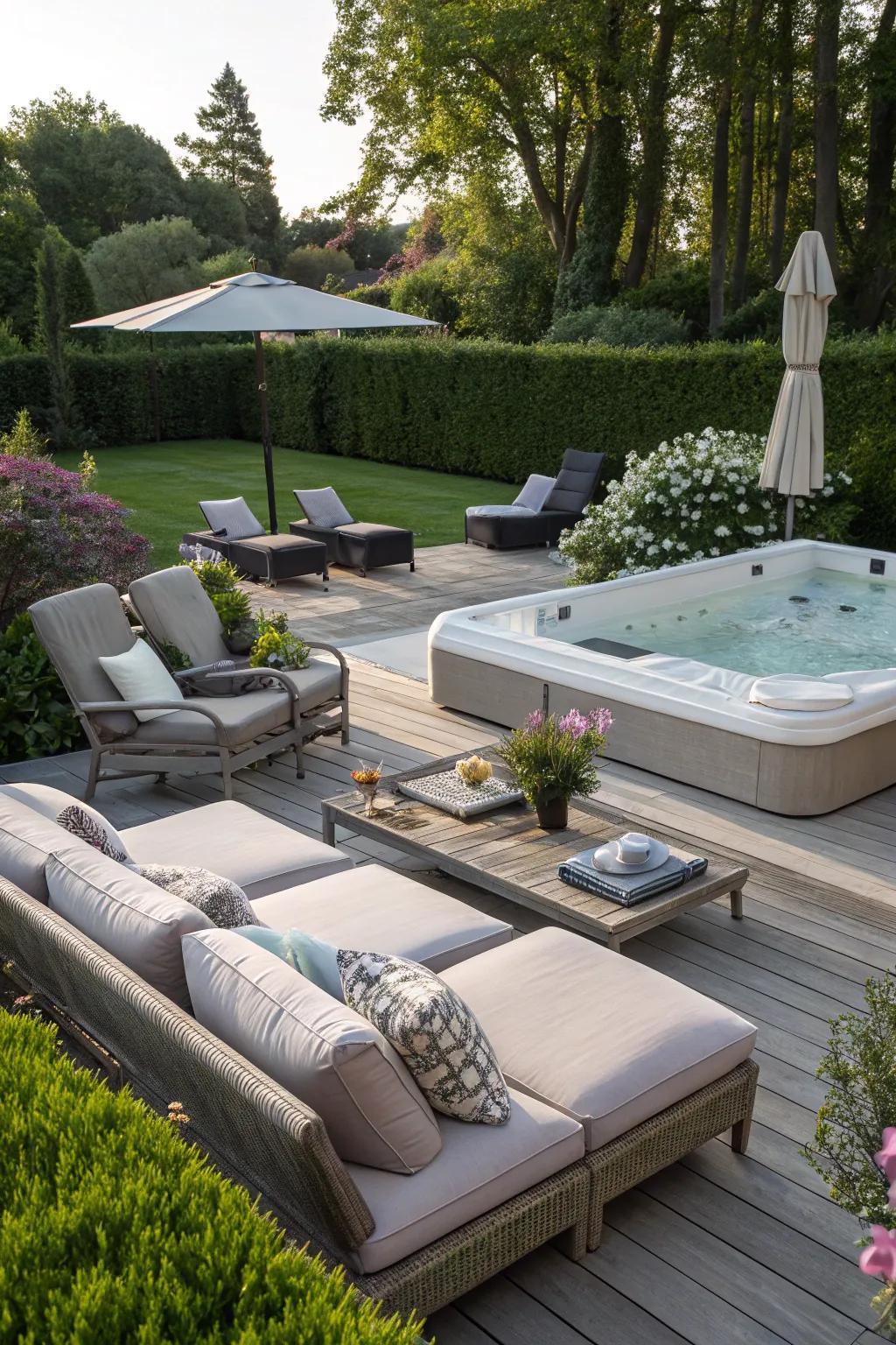 Comfortable seating makes your backyard more appealing and encourages relaxation.